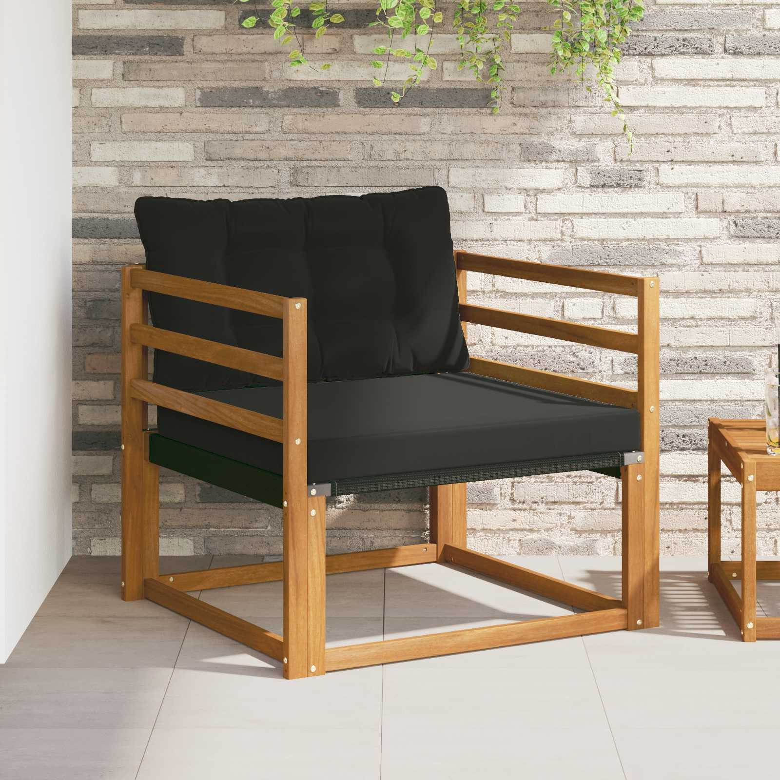 vidaXL Outdoor-Sofagarnitur Massives Akazienholz und Textilene Natur