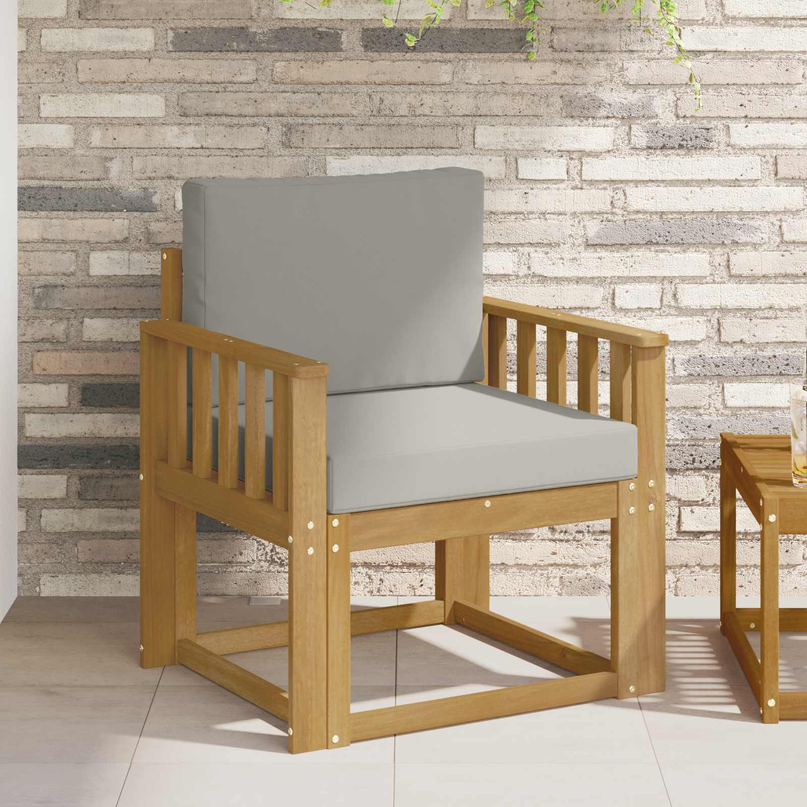 vidaXL 2 Stück Outdoor-Sofagarnitur Polyester Weiß und Hellgrau