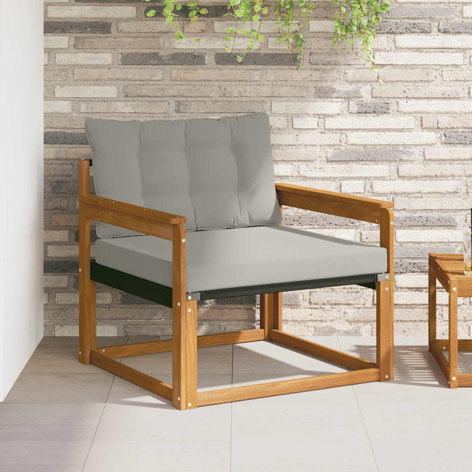 vidaXL Outdoor-Sofagarnitur Massives Akazienholz und Textilene Natur