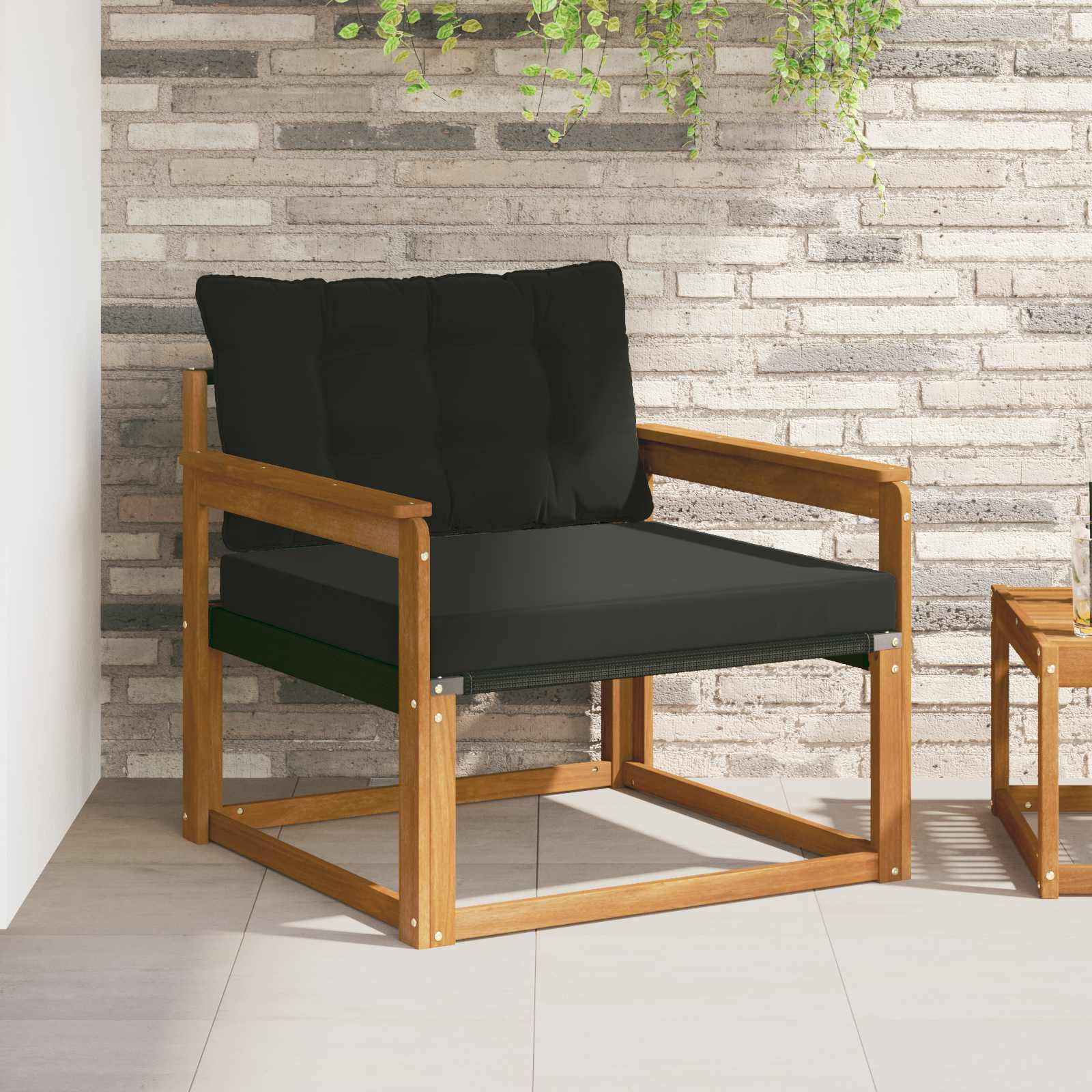 vidaXL Outdoor-Sofagarnitur Massives Akazienholz und Textilene Natur
