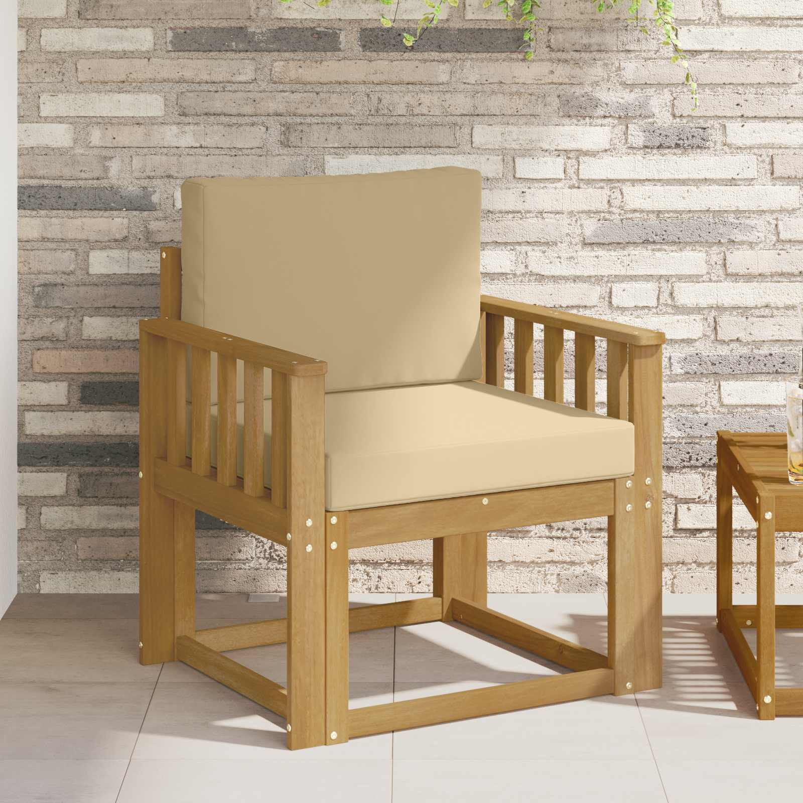 vidaXL 2 Stück Outdoor-Sofagarnitur Polyester Weiß und Beige