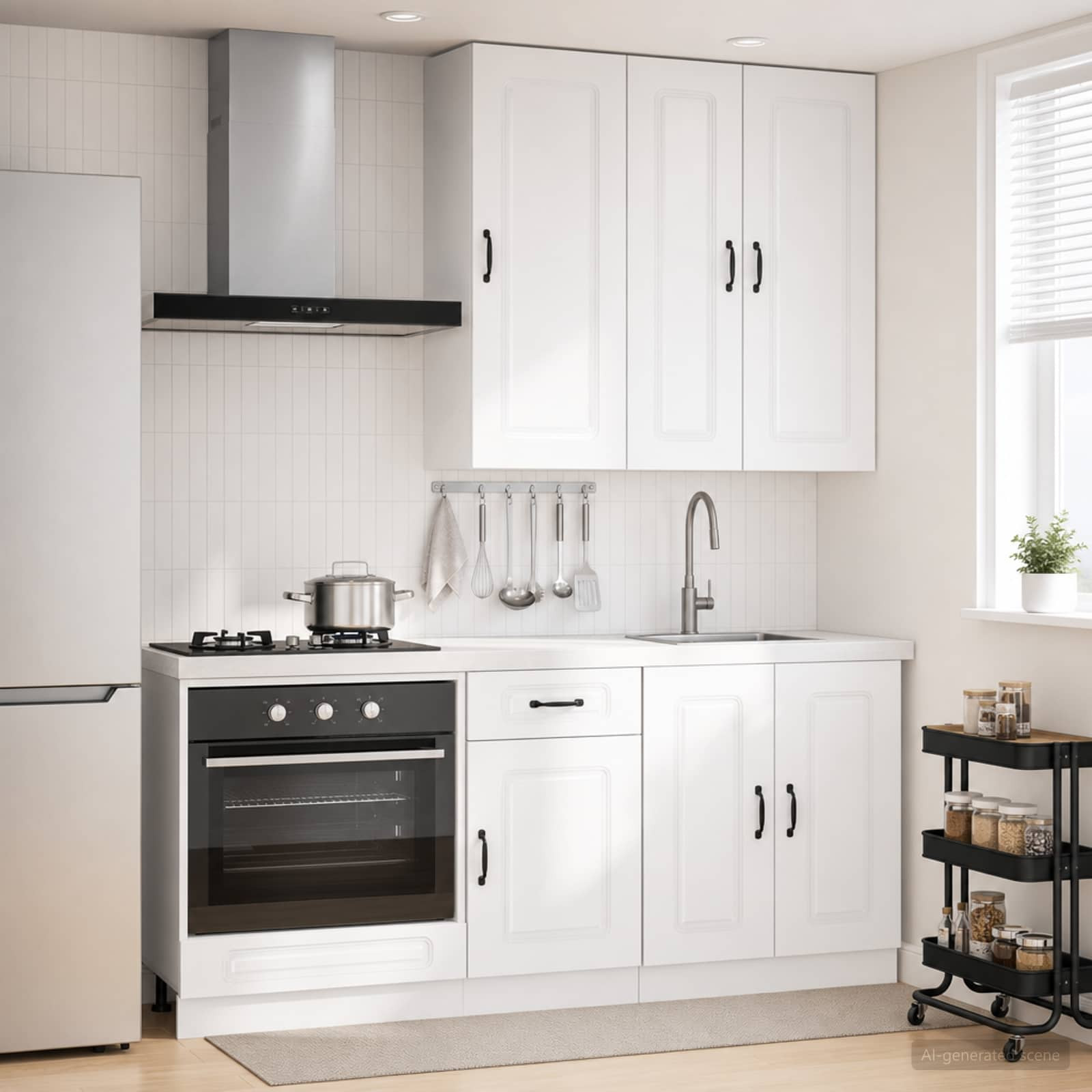vidaXL Kücheneinheit KALMAR 5 pcs Hochglanz Weiß Holzwerkstoff