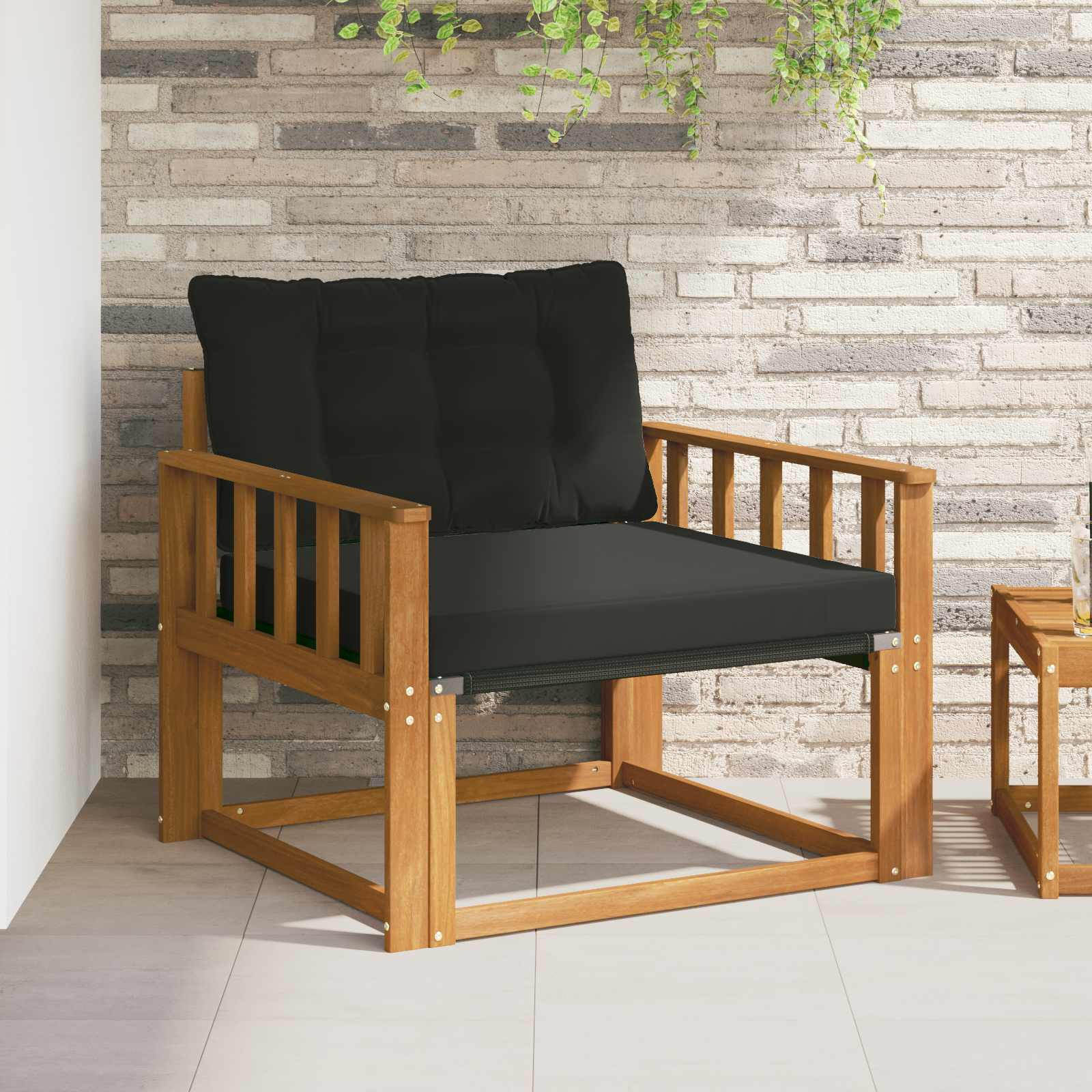 vidaXL Outdoor-Sofagarnitur Massives Akazienholz und Textilene Natur