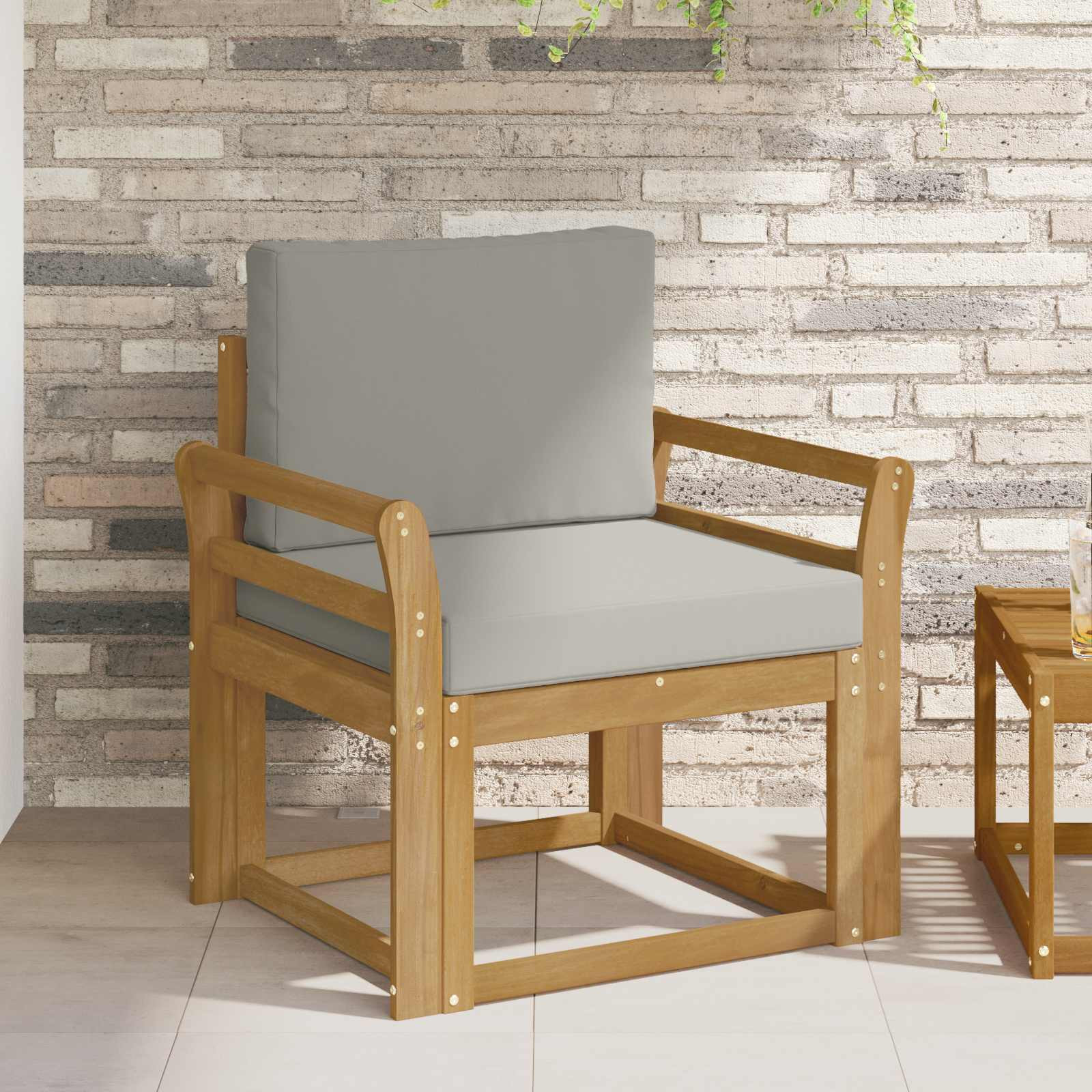vidaXL 2 Stück Outdoor-Sofagarnitur Polyester Weiß und Hellgrau