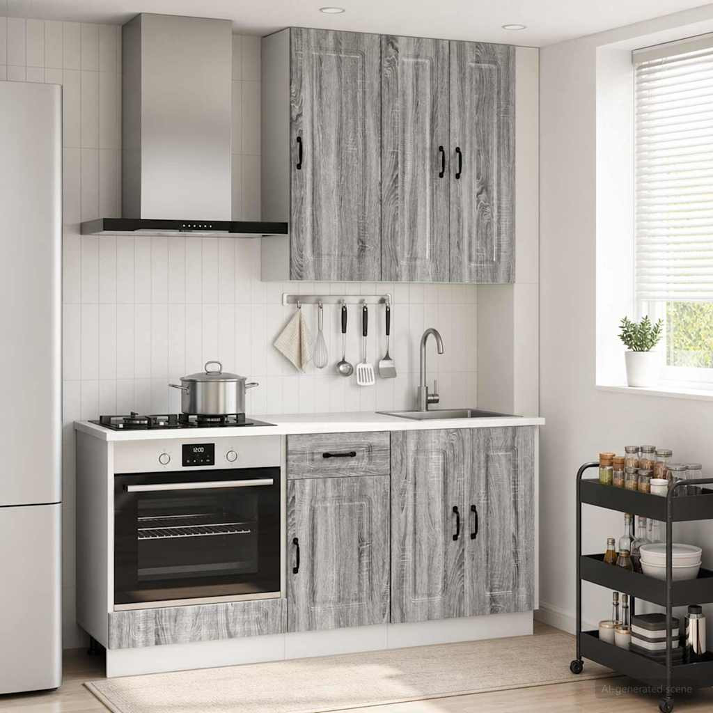 vidaXL Kücheneinheit KALMAR 5 pcs Grau Sonoma Holzwerkstoff