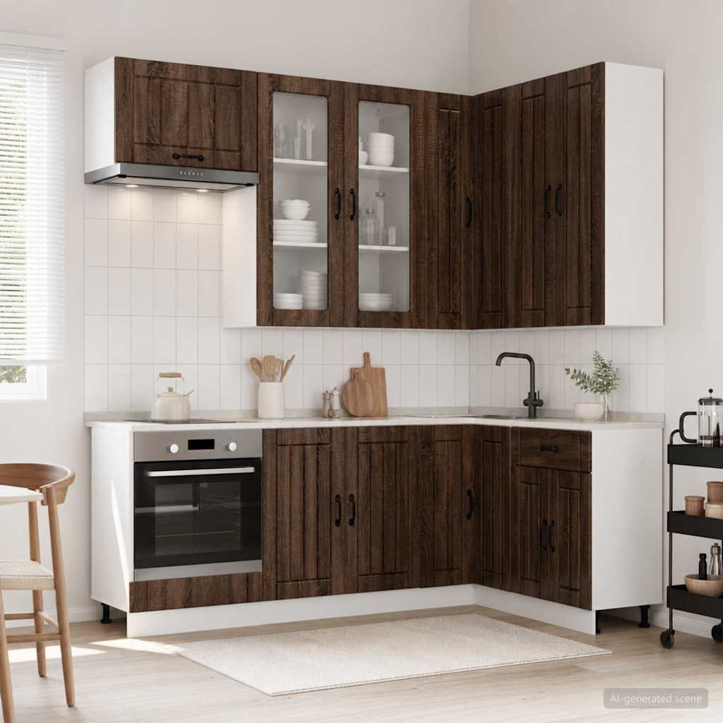 vidaXL Kücheneinheit LUCCA 8 pcs Brauneiche Holzwerkstoff