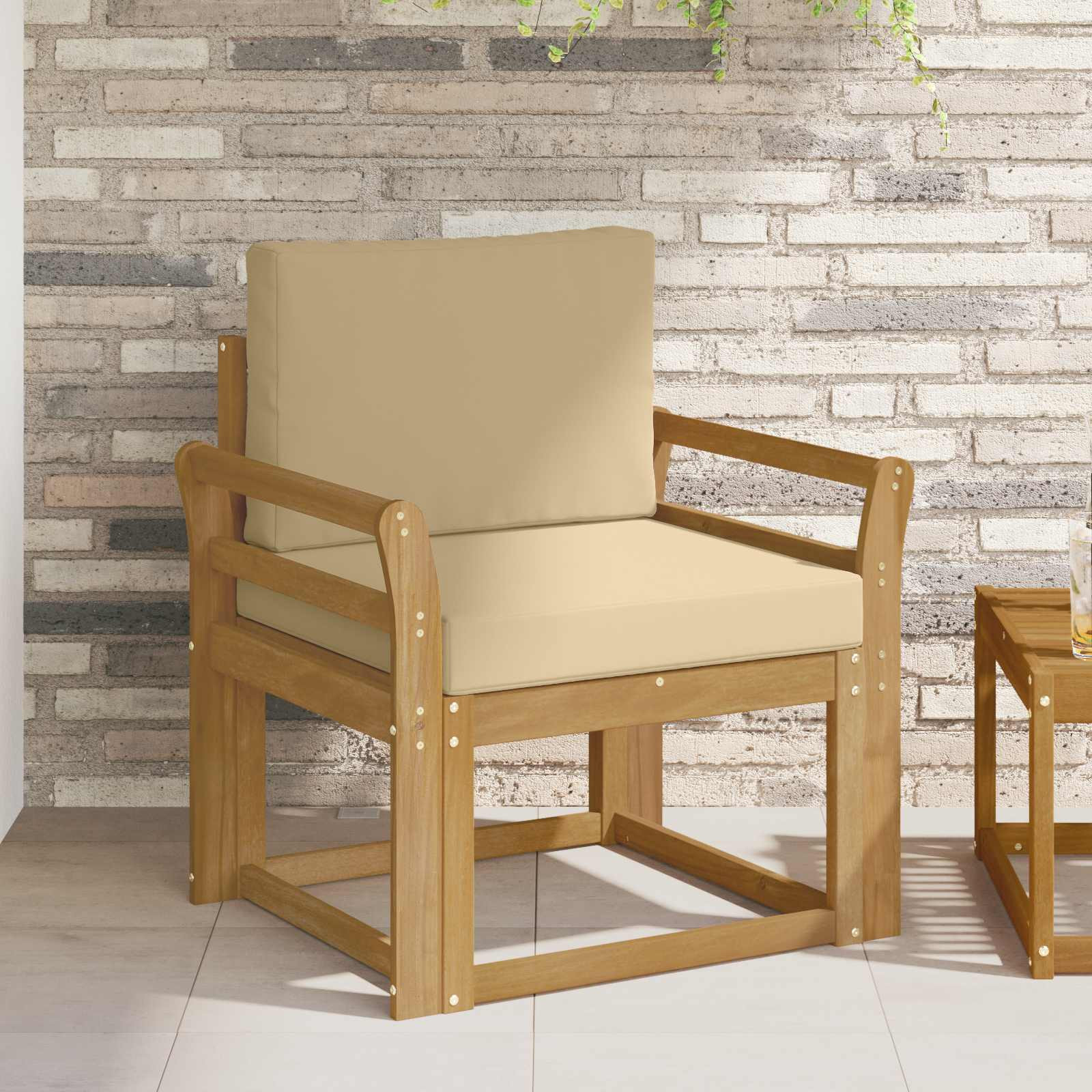 vidaXL 2 Stück Outdoor-Sofagarnitur Polyester Weiß und Beige