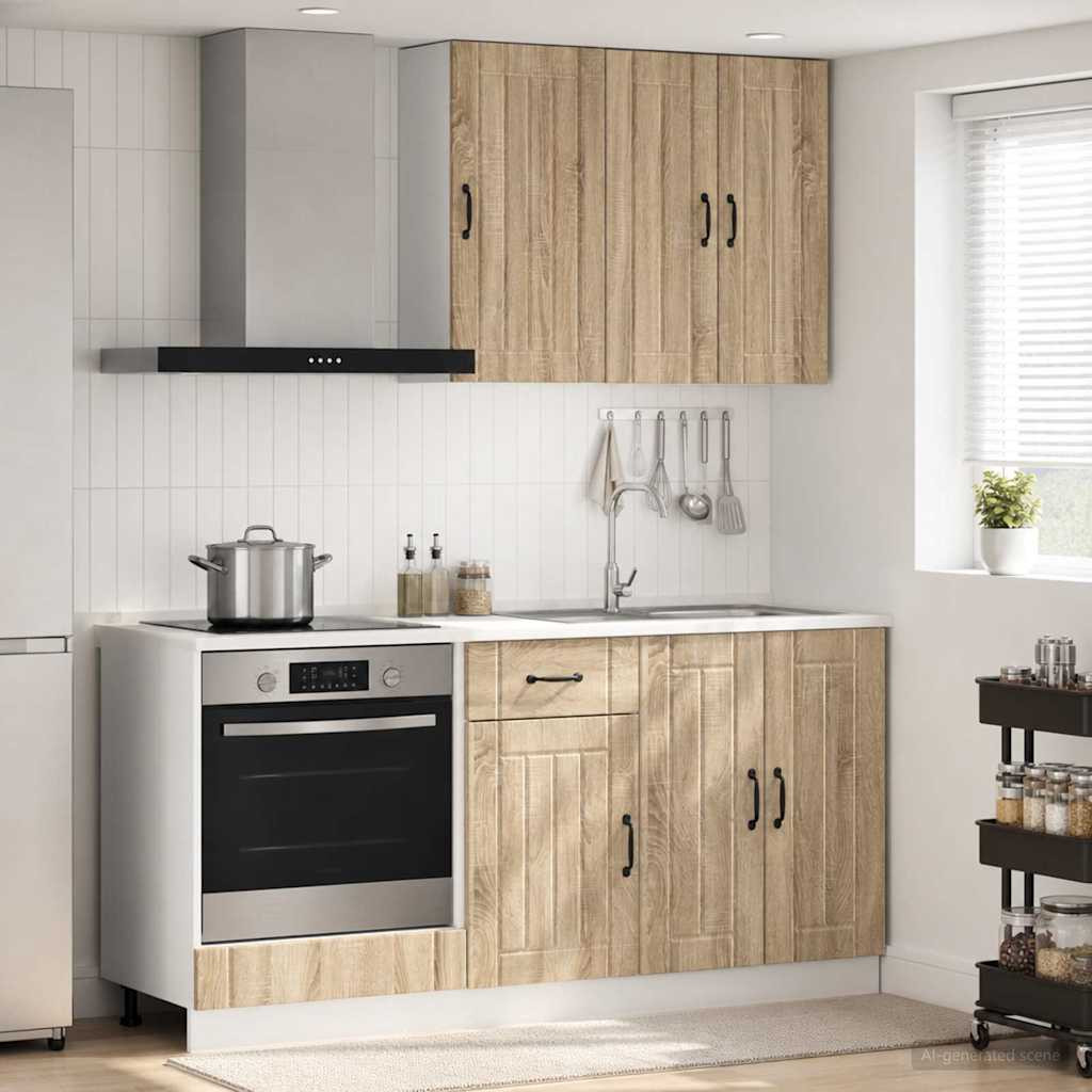 vidaXL Kücheneinheit LUCCA 5 pcs Sonoma-Eiche Holzwerkstoff