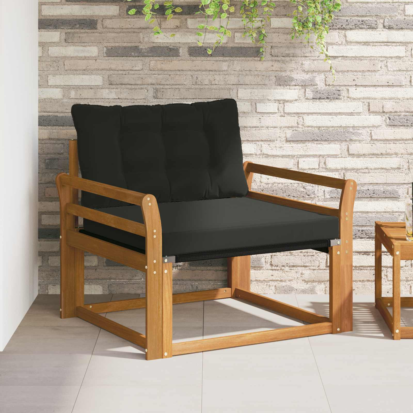 vidaXL Outdoor-Sofagarnitur Massives Akazienholz und Textilene Natur