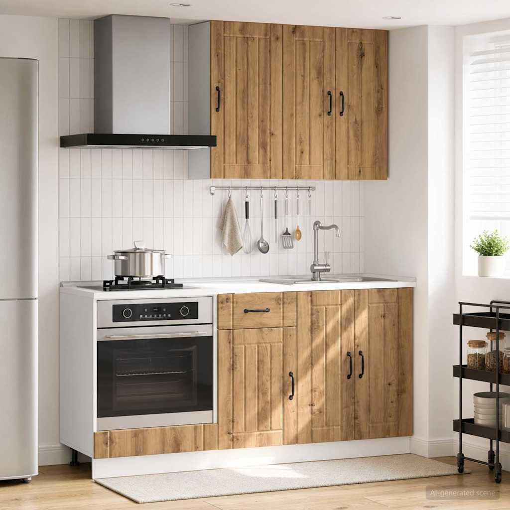 vidaXL Kücheneinheit LUCCA 5 pcs Artisan-Eiche Holzwerkstoff
