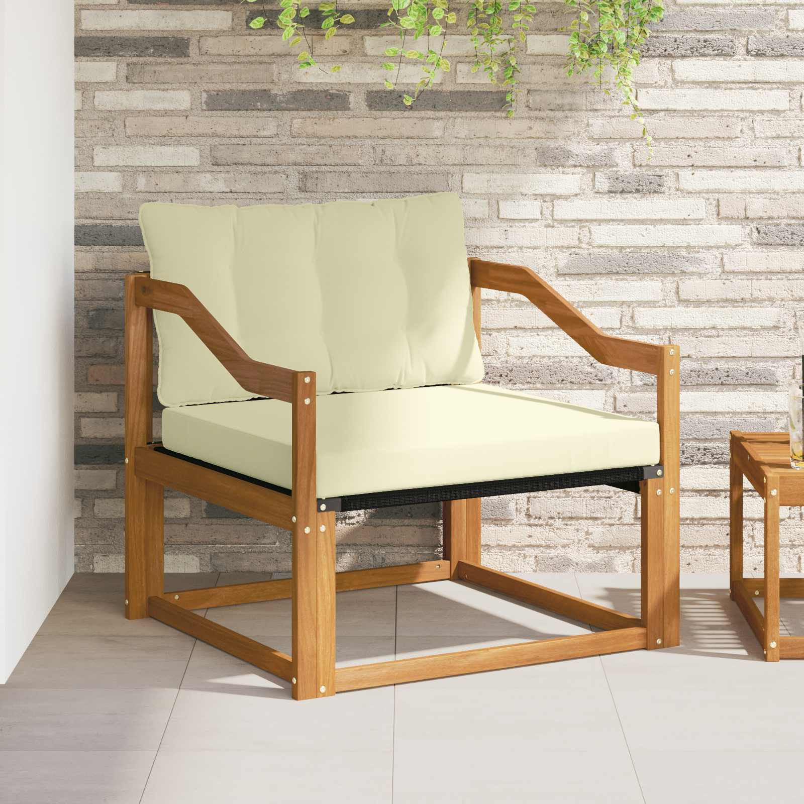 vidaXL Outdoor-Sofagarnitur Massives Akazienholz und Textilene Natur