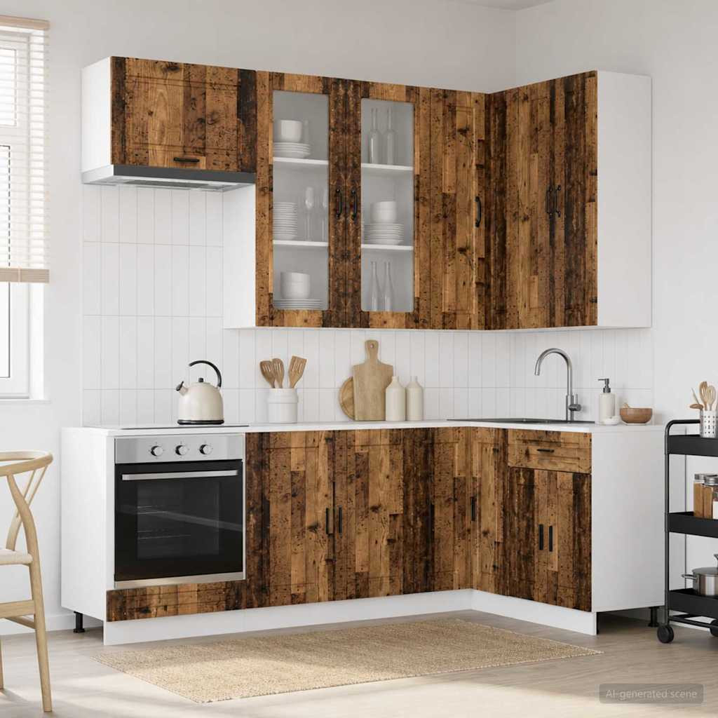 vidaXL Kücheneinheit PORTO 8 pcs Altholz Holzwerkstoff