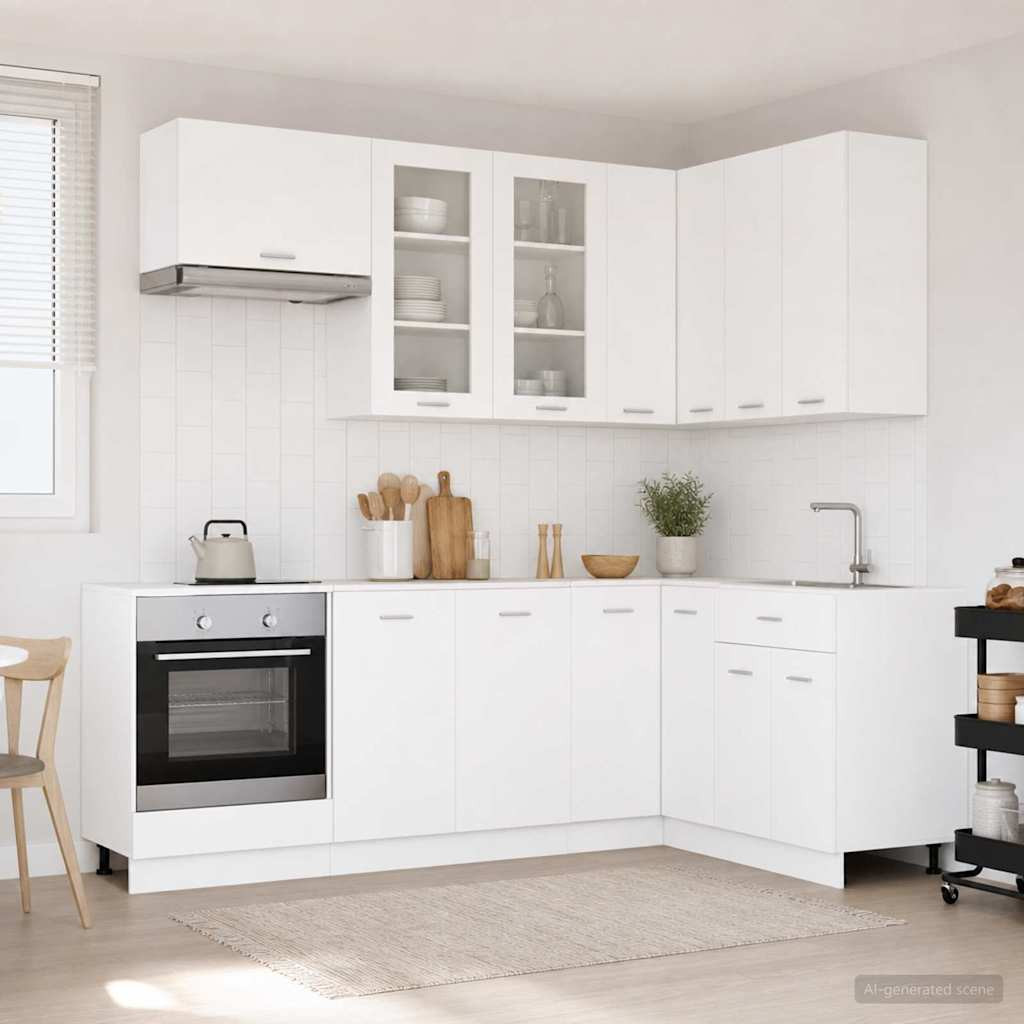 vidaXL Kücheneinheit LYON 8 pcs Weiß Holzwerkstoff