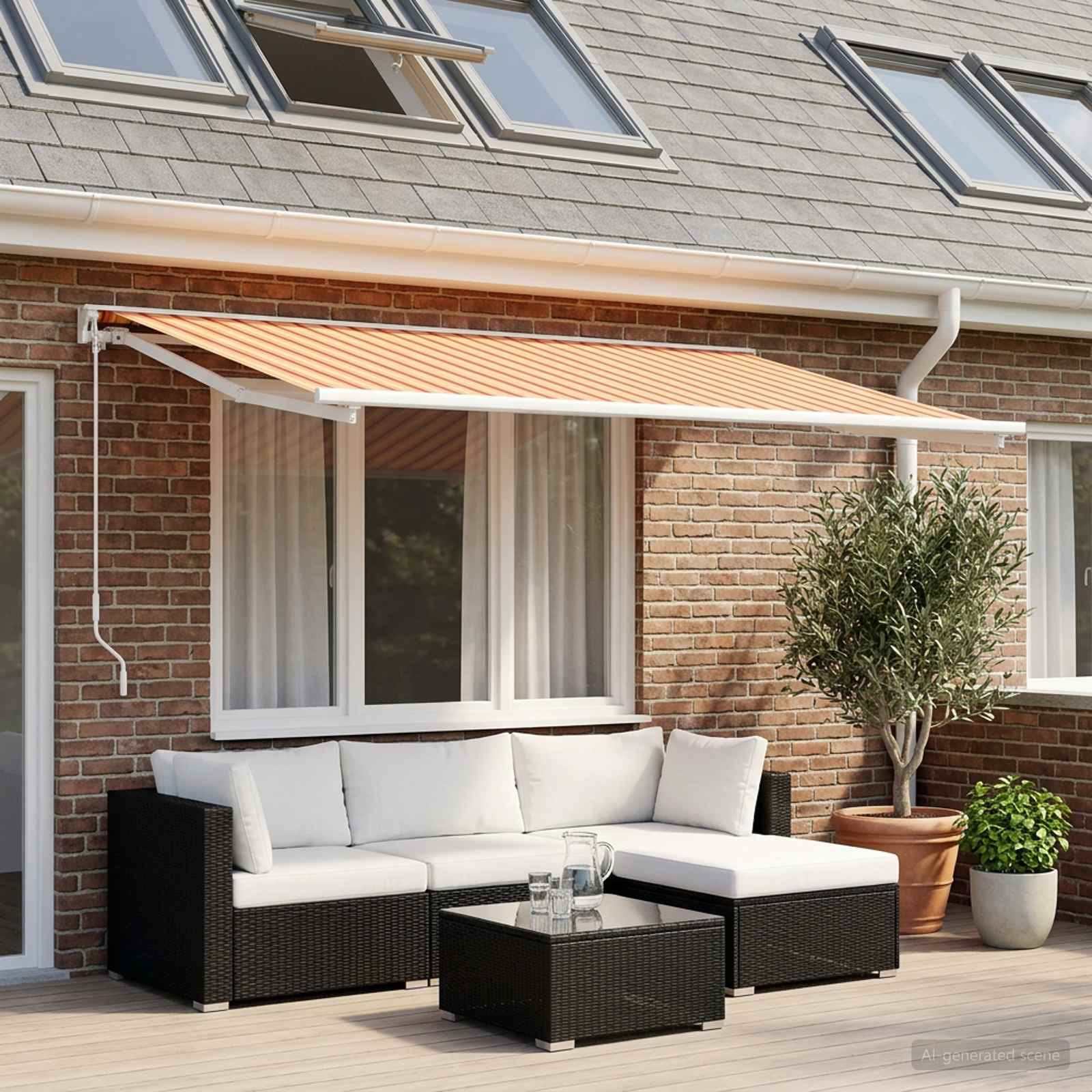 vidaXL Markisenersatzstoff Mehrfarbig 400 x 200 cm Polyester