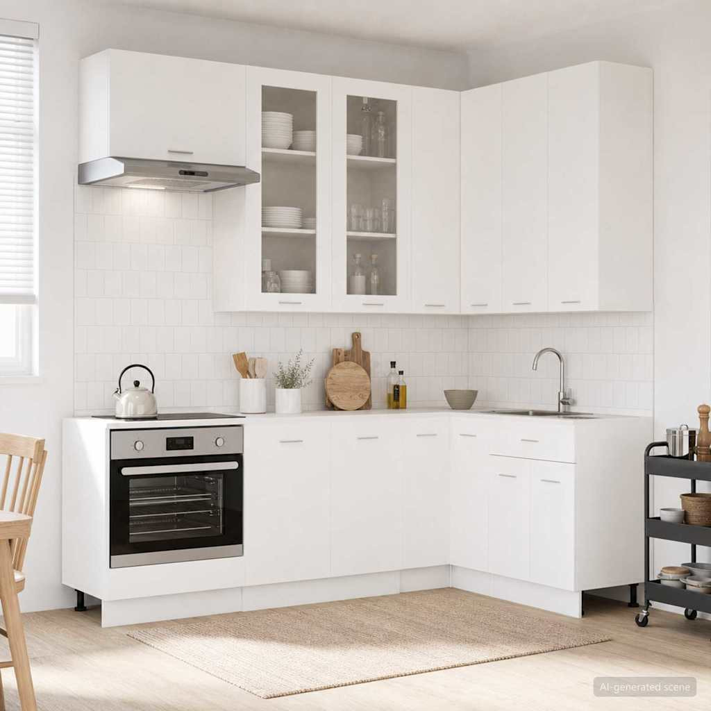 vidaXL Kücheneinheit LYON 8 pcs Weiß Holzwerkstoff