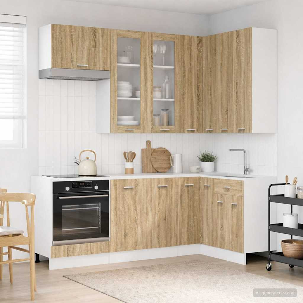 vidaXL Kücheneinheit LYON 8 pcs Sonoma-Eiche Holzwerkstoff