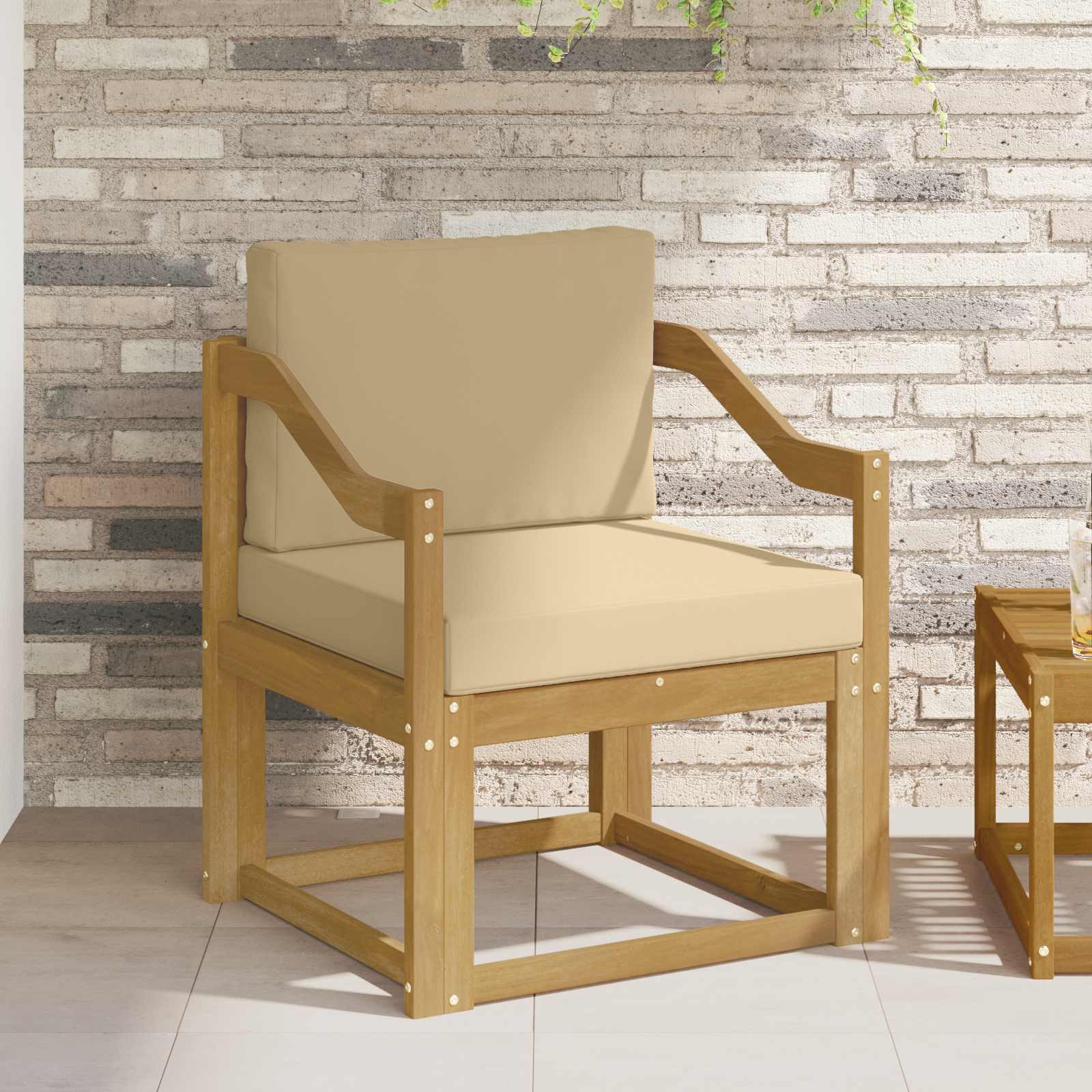 vidaXL 2 Stück Outdoor-Sofagarnitur Polyester Weiß und Beige