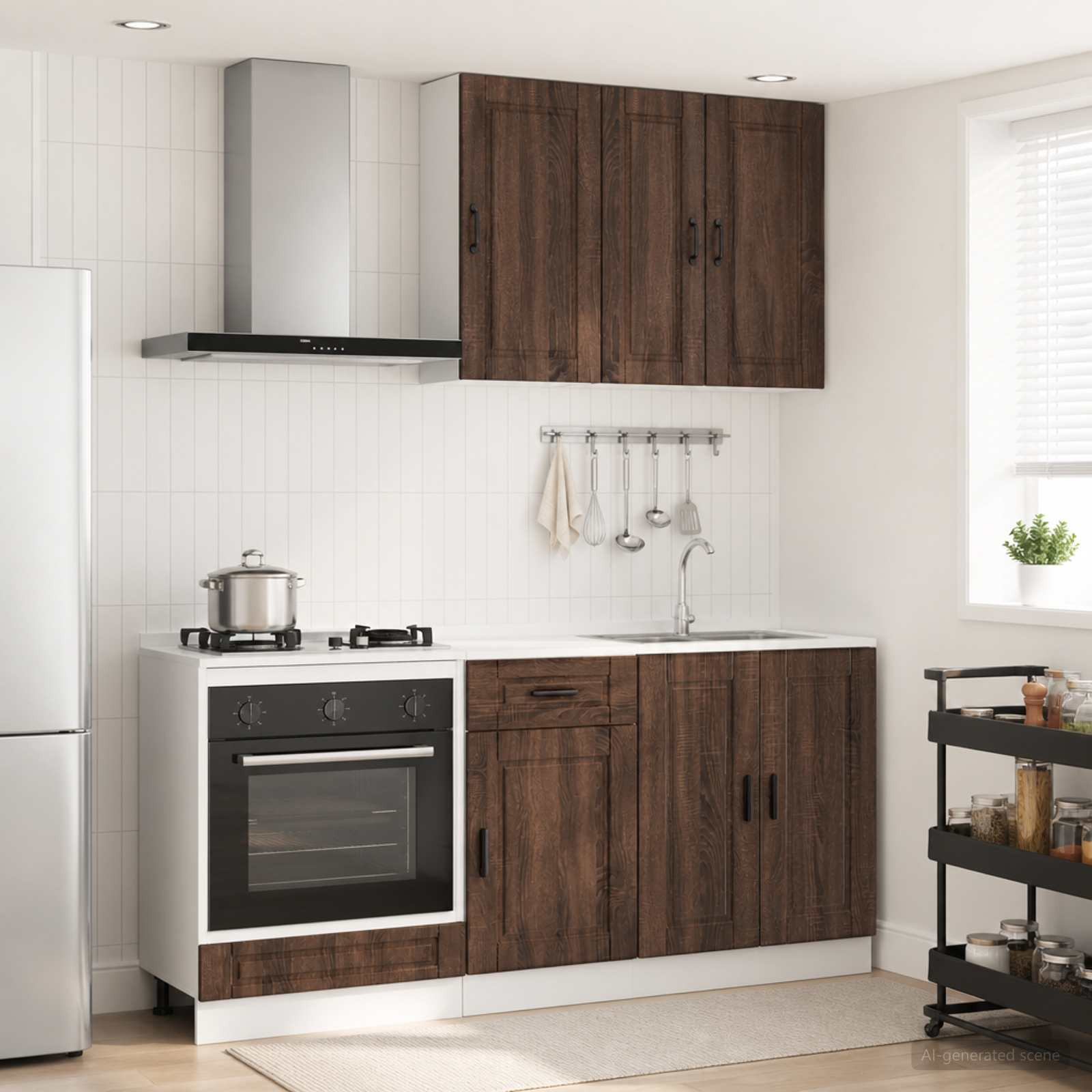 vidaXL Kücheneinheit PORTO 5 pcs Brauneiche Holzwerkstoff