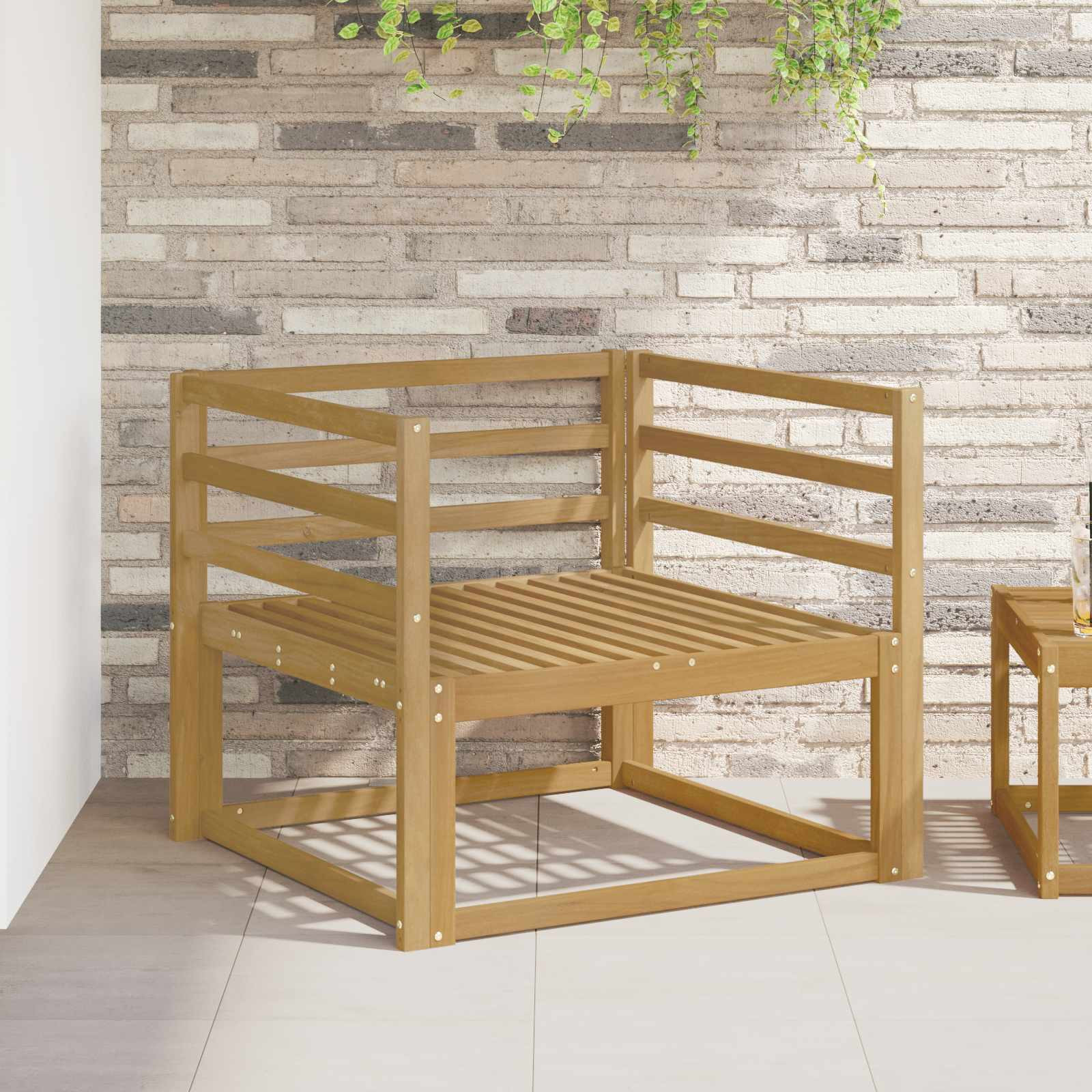 vidaXL Outdoor Mittelsofa Massivholz Akazie Weiß