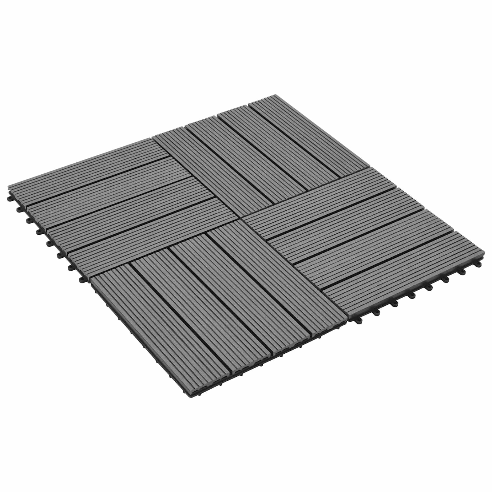vidaXL Terrassenfliese 22 pcs Grau 30 x 30 cm WPC