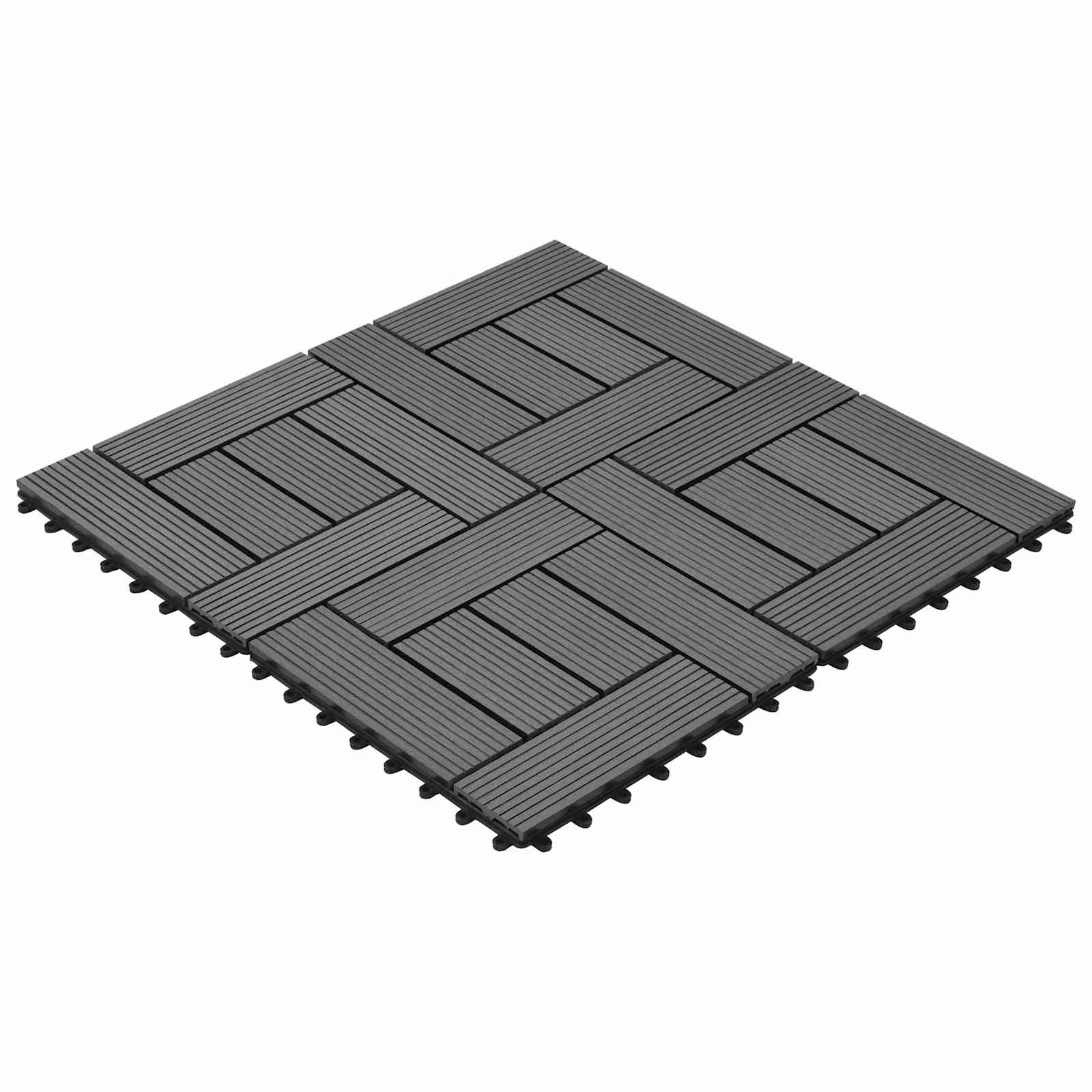 vidaXL Terrassenfliese 22 pcs Grau 30 x 30 cm WPC