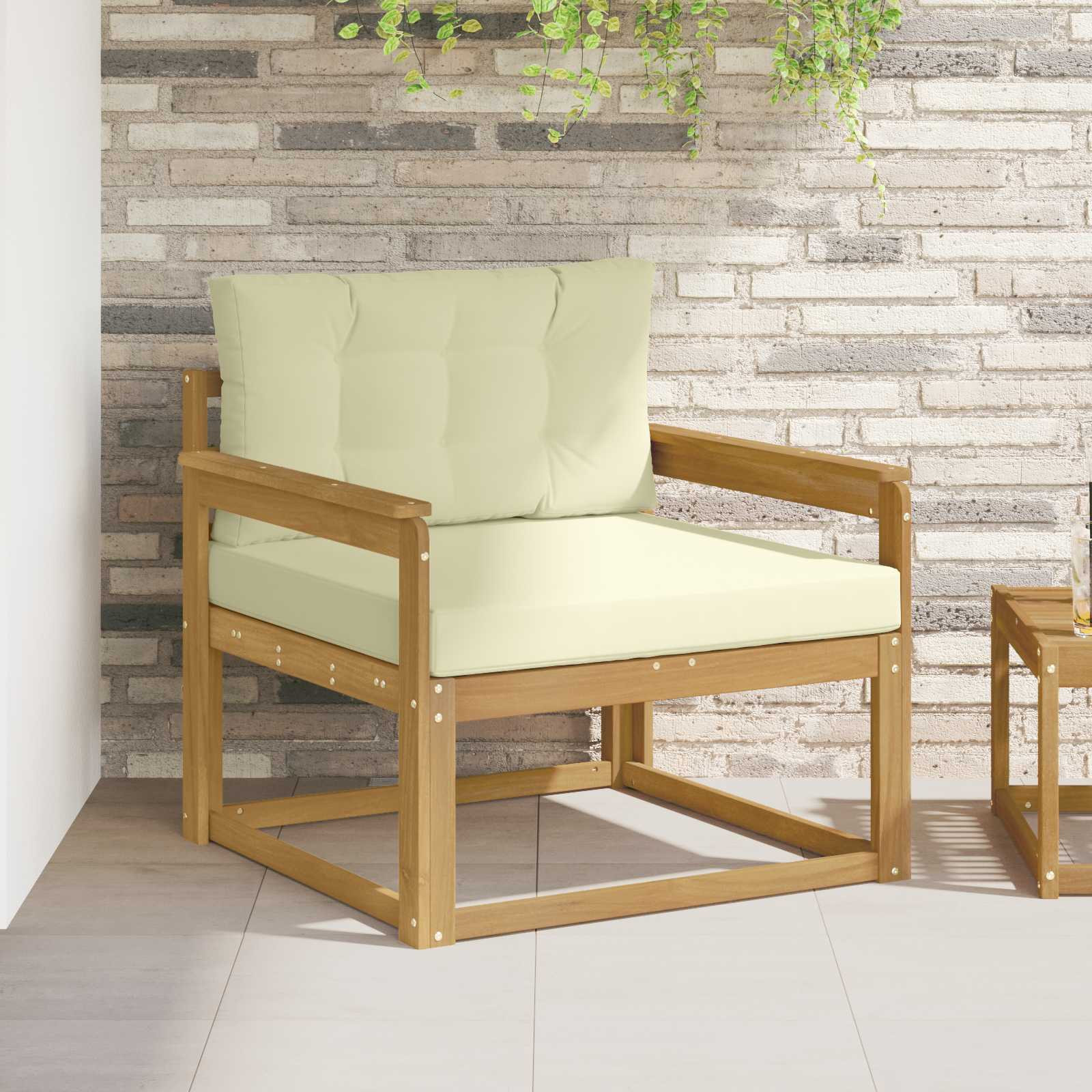 vidaXL Outdoor Mittelsofa Polyester Weiß