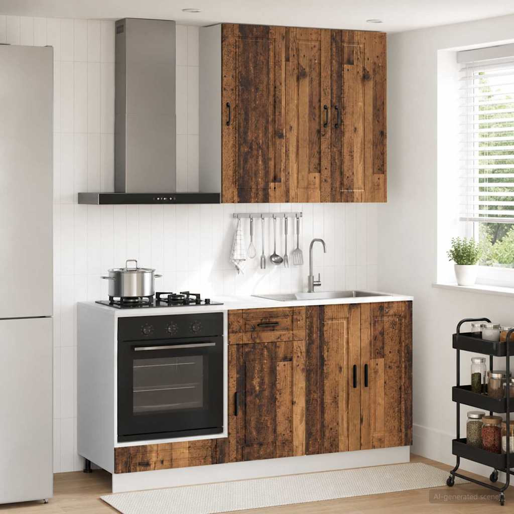 vidaXL Kücheneinheit PORTO 5 pcs Altholz Holzwerkstoff