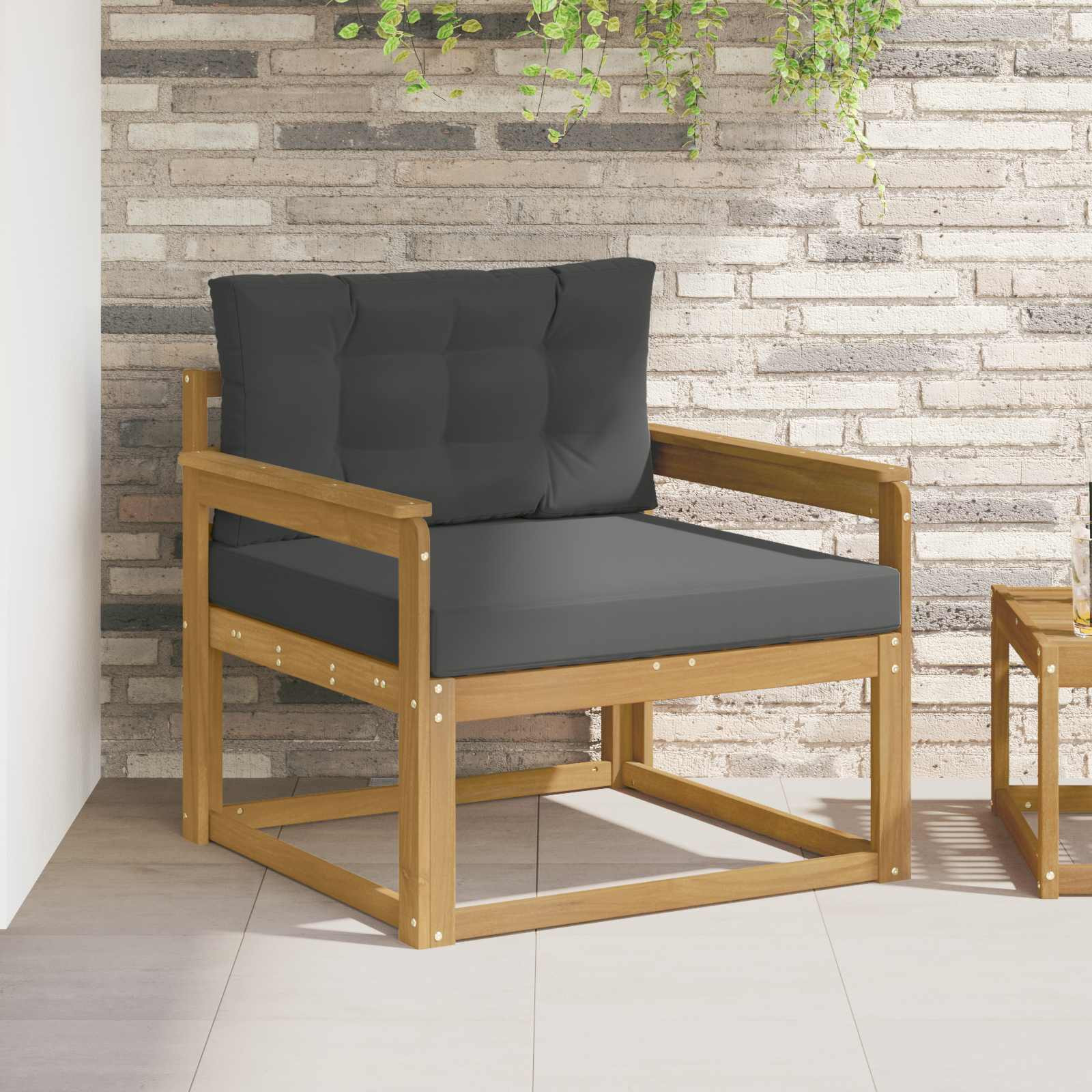 vidaXL Outdoor Mittelsofa Polyester Weiß
