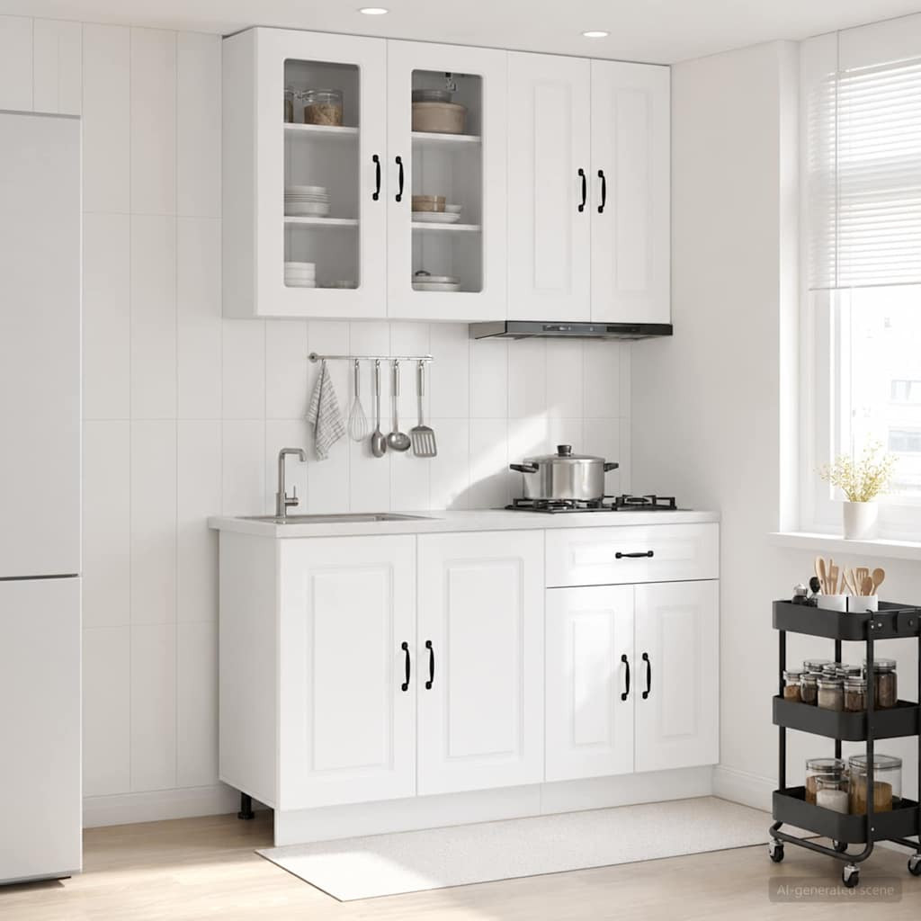 vidaXL Kücheneinheit KALMAR 4 pcs Weiß Holzwerkstoff