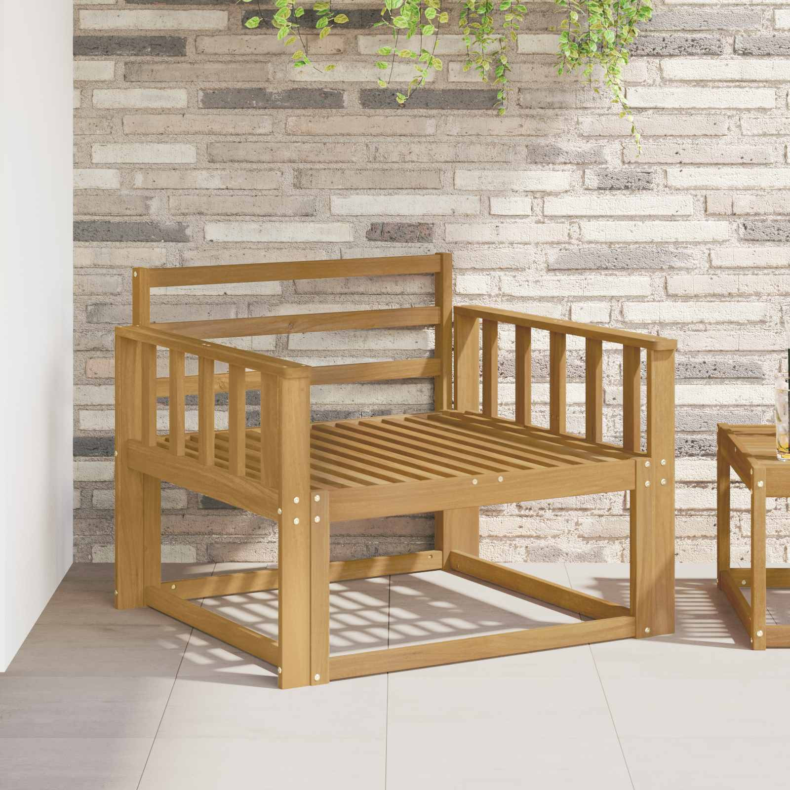 vidaXL Outdoor Mittelsofa Massivholz Akazie Weiß