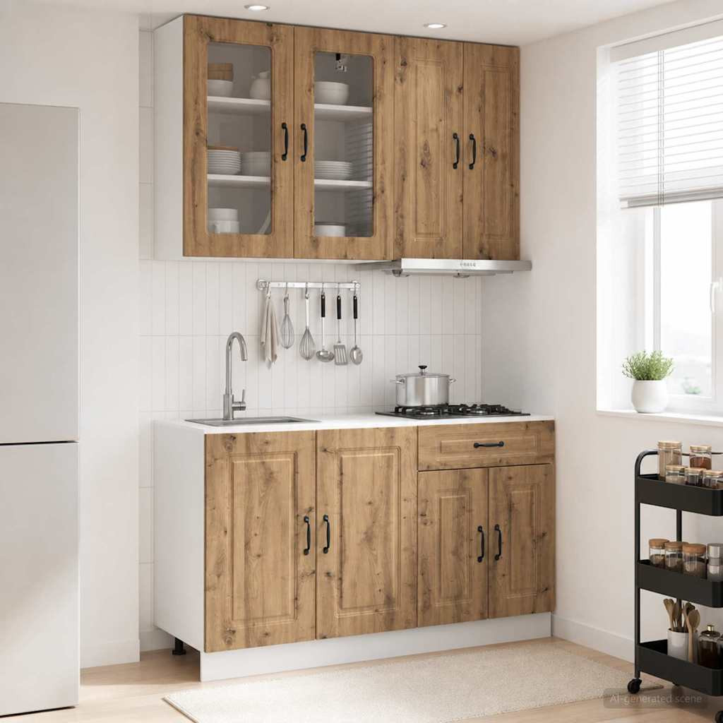 vidaXL Kücheneinheit KALMAR 4 pcs Artisan-Eiche Holzwerkstoff