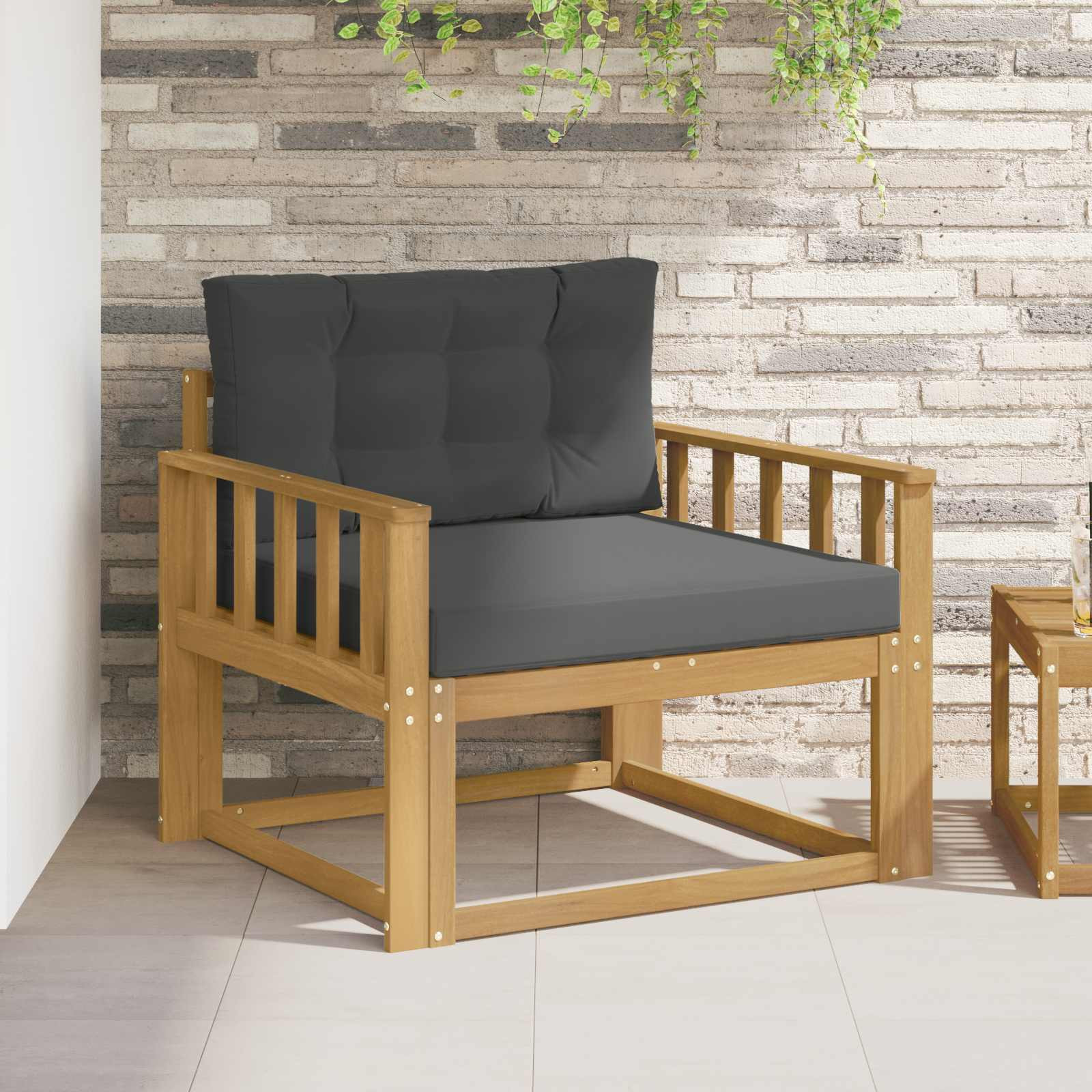 vidaXL Outdoor Mittelsofa Polyester Weiß