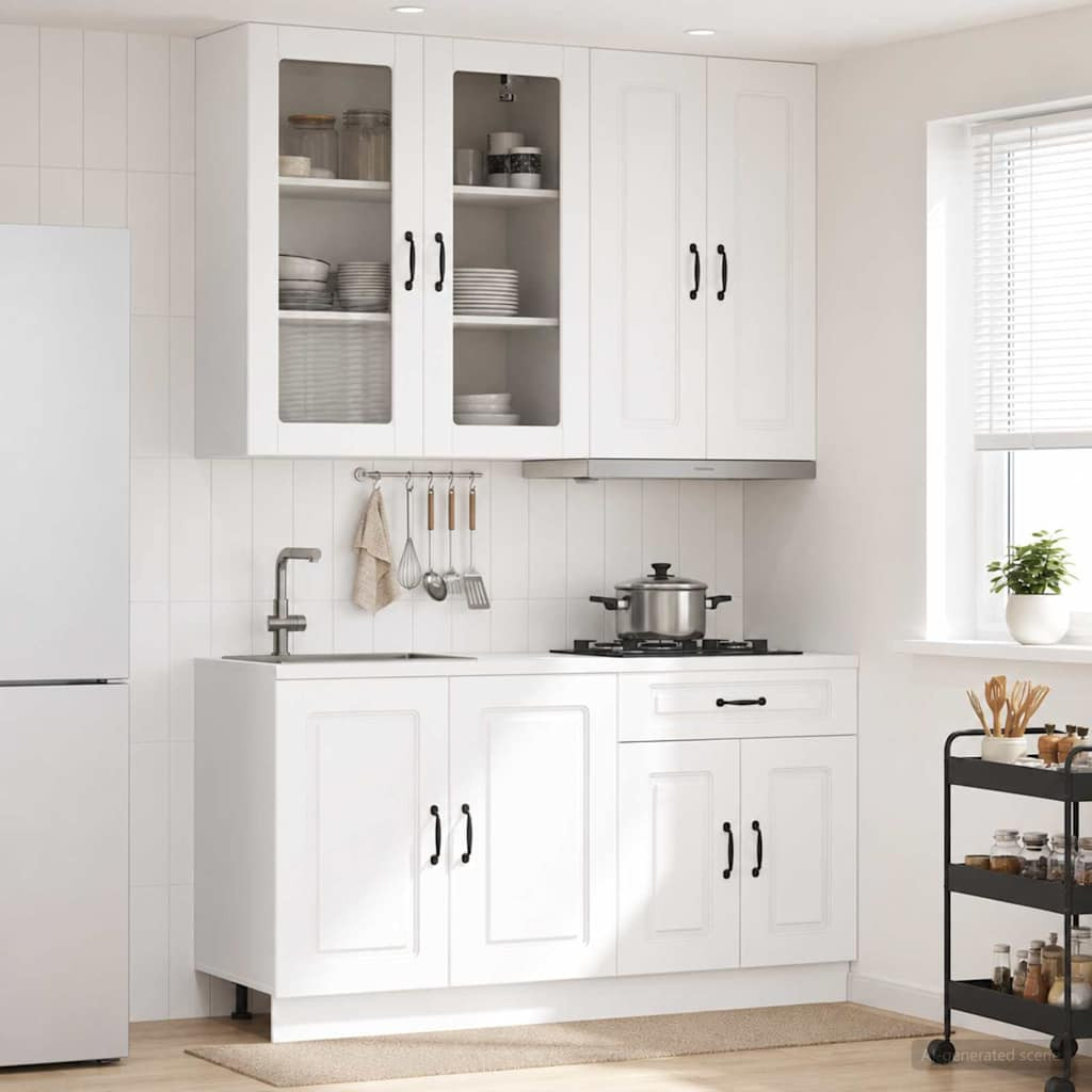 vidaXL Kücheneinheit KALMAR 4 pcs Weiß Holzwerkstoff