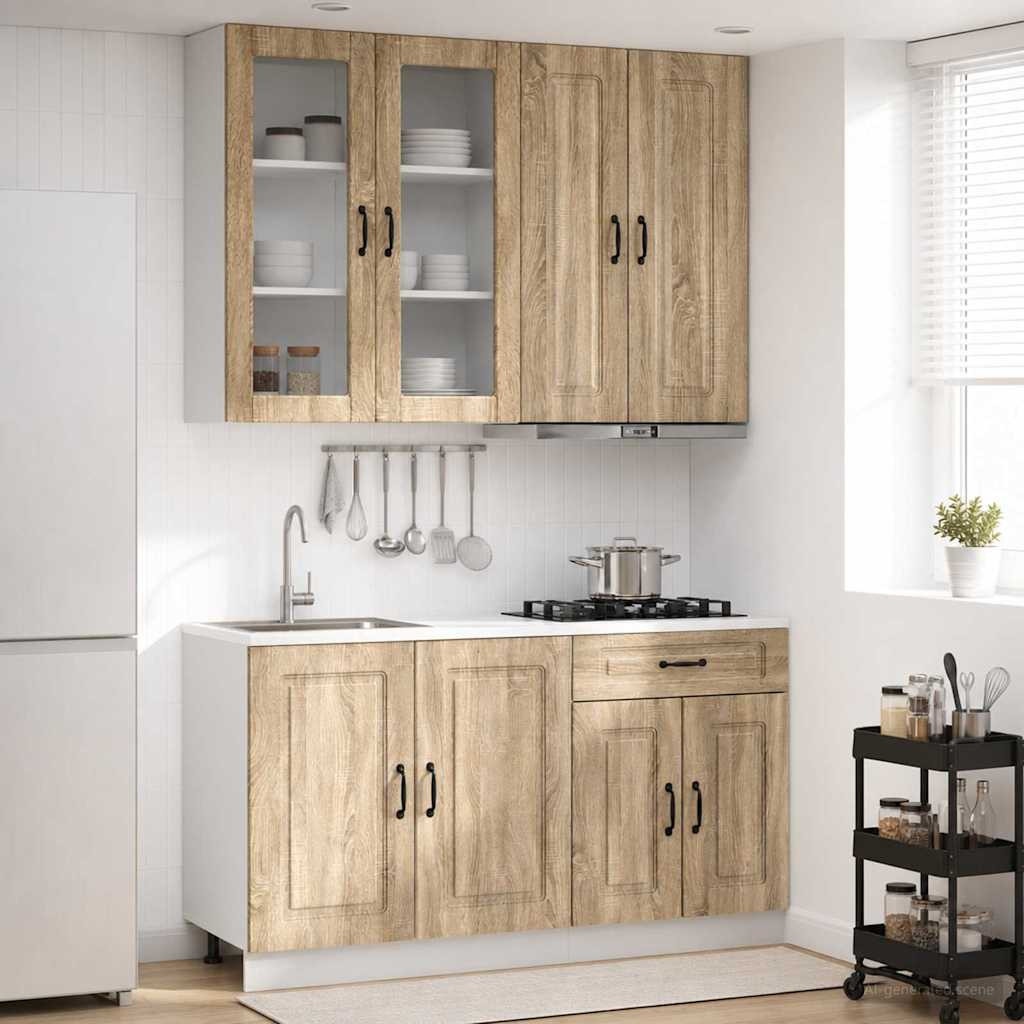 vidaXL Kücheneinheit KALMAR 4 pcs Sonoma-Eiche Holzwerkstoff