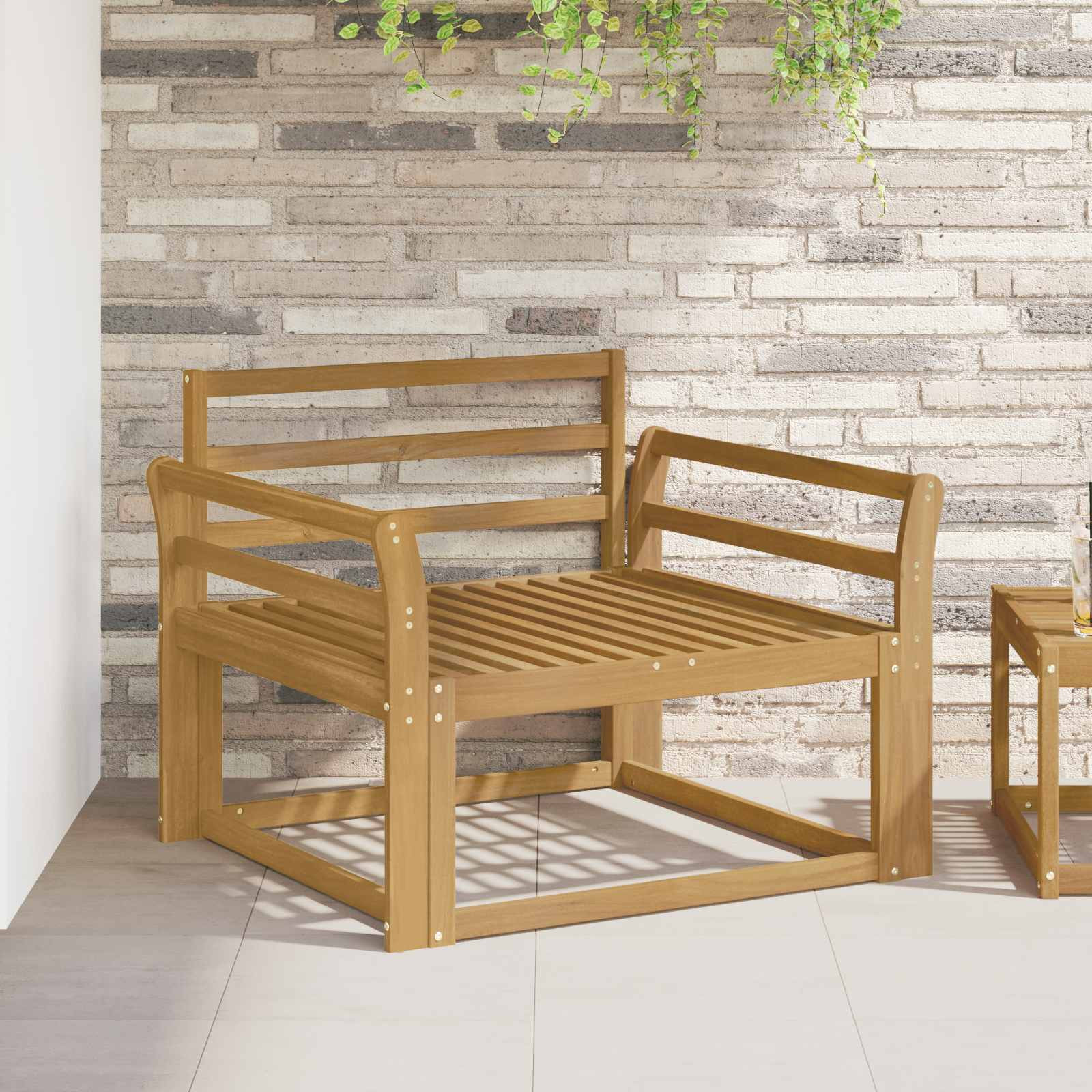 vidaXL Outdoor Mittelsofa Massivholz Akazie Weiß