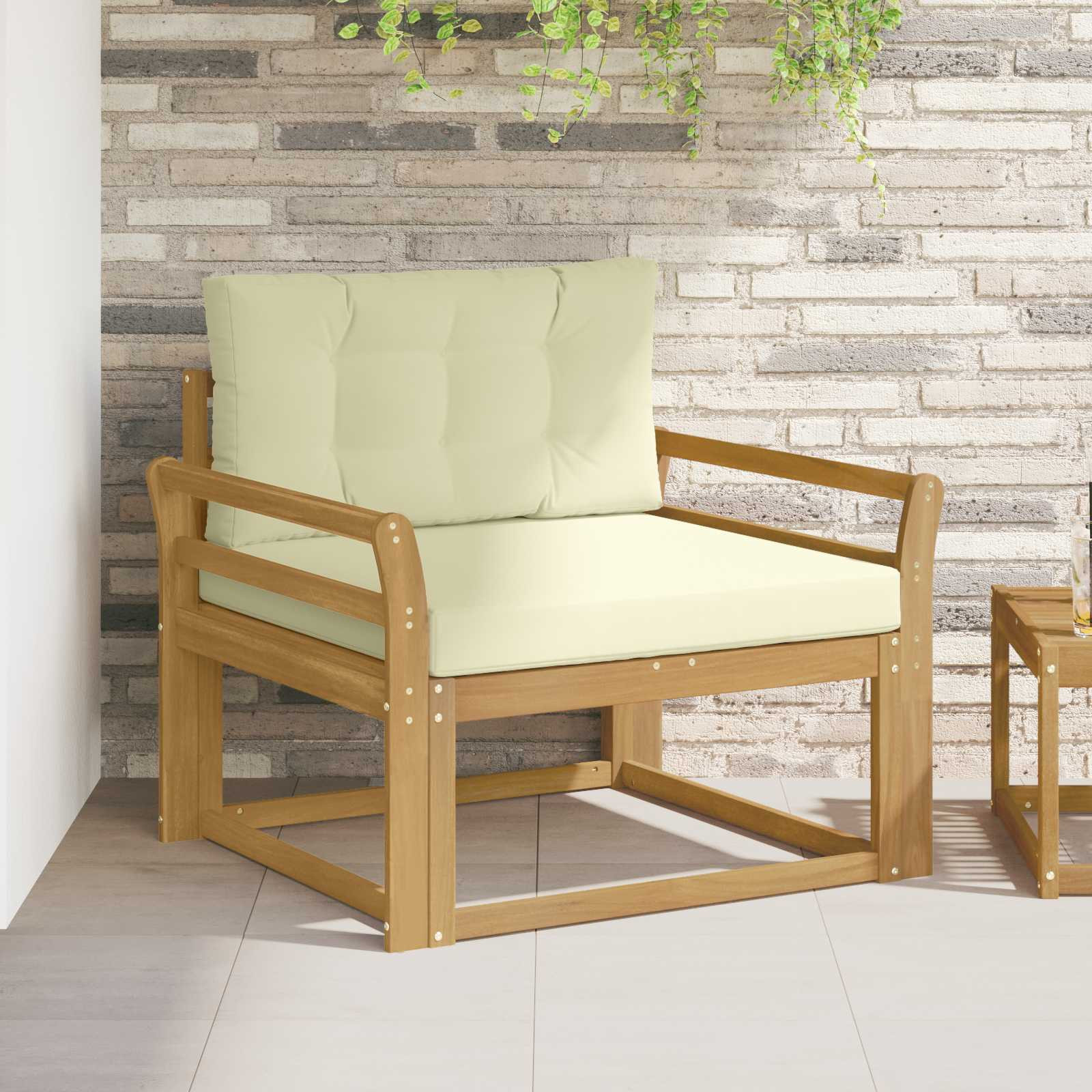 vidaXL Outdoor Mittelsofa Polyester Weiß