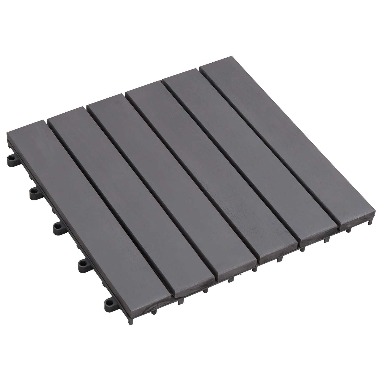 vidaXL Terrassenfliese 20 pcs Grau 30 x 30 cm Akazien-Hartholz