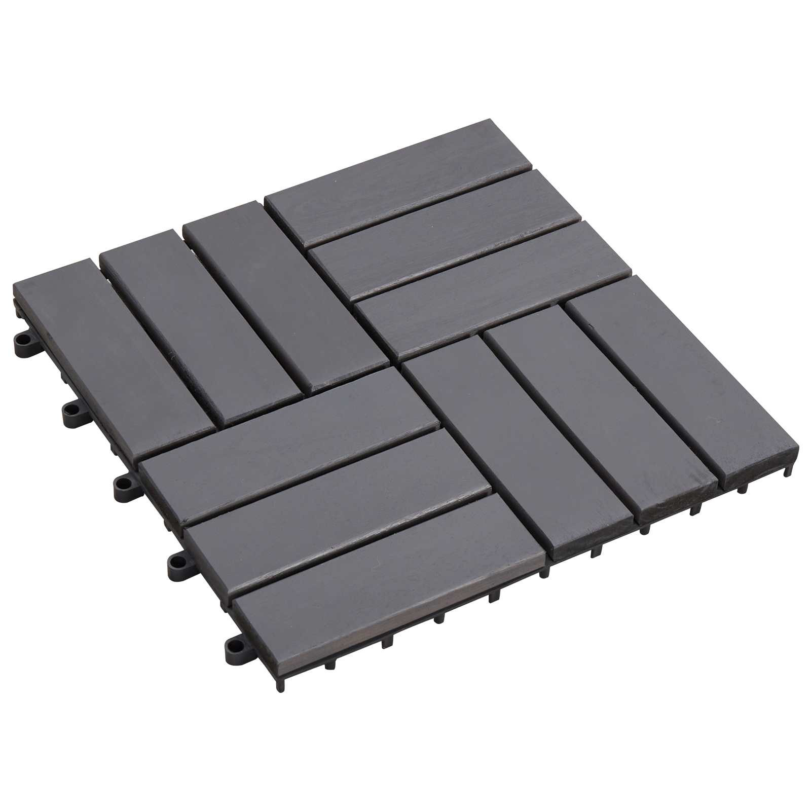 vidaXL Terrassenfliese 20 pcs Grau 30 x 30 cm Akazien-Hartholz