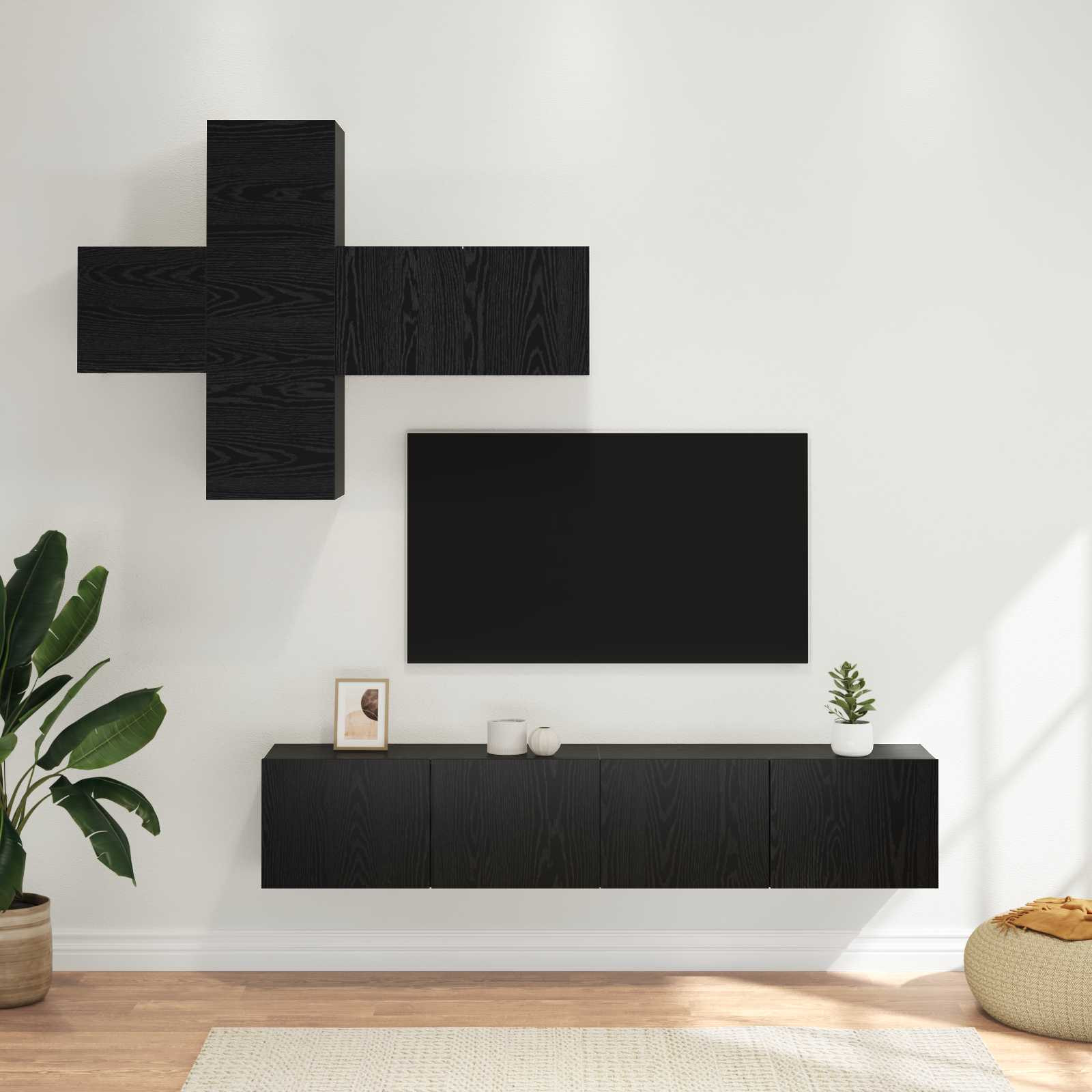 vidaXL TV-Schrankset Wandmontiert 3 pcs Holzwerkstoff