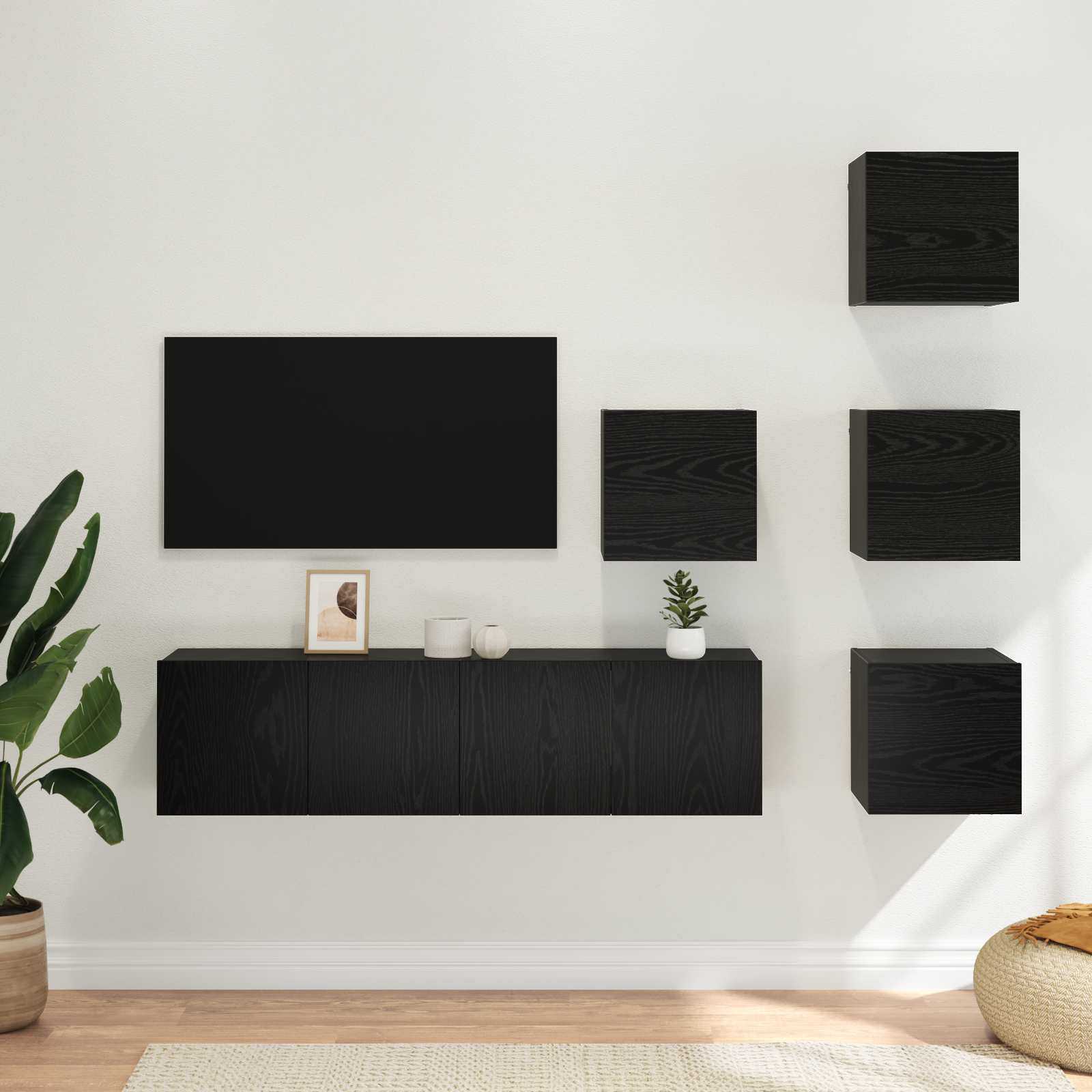 vidaXL TV-Schrankset 6 pcs 60 x 30 x 30 cm Schwarze Eiche