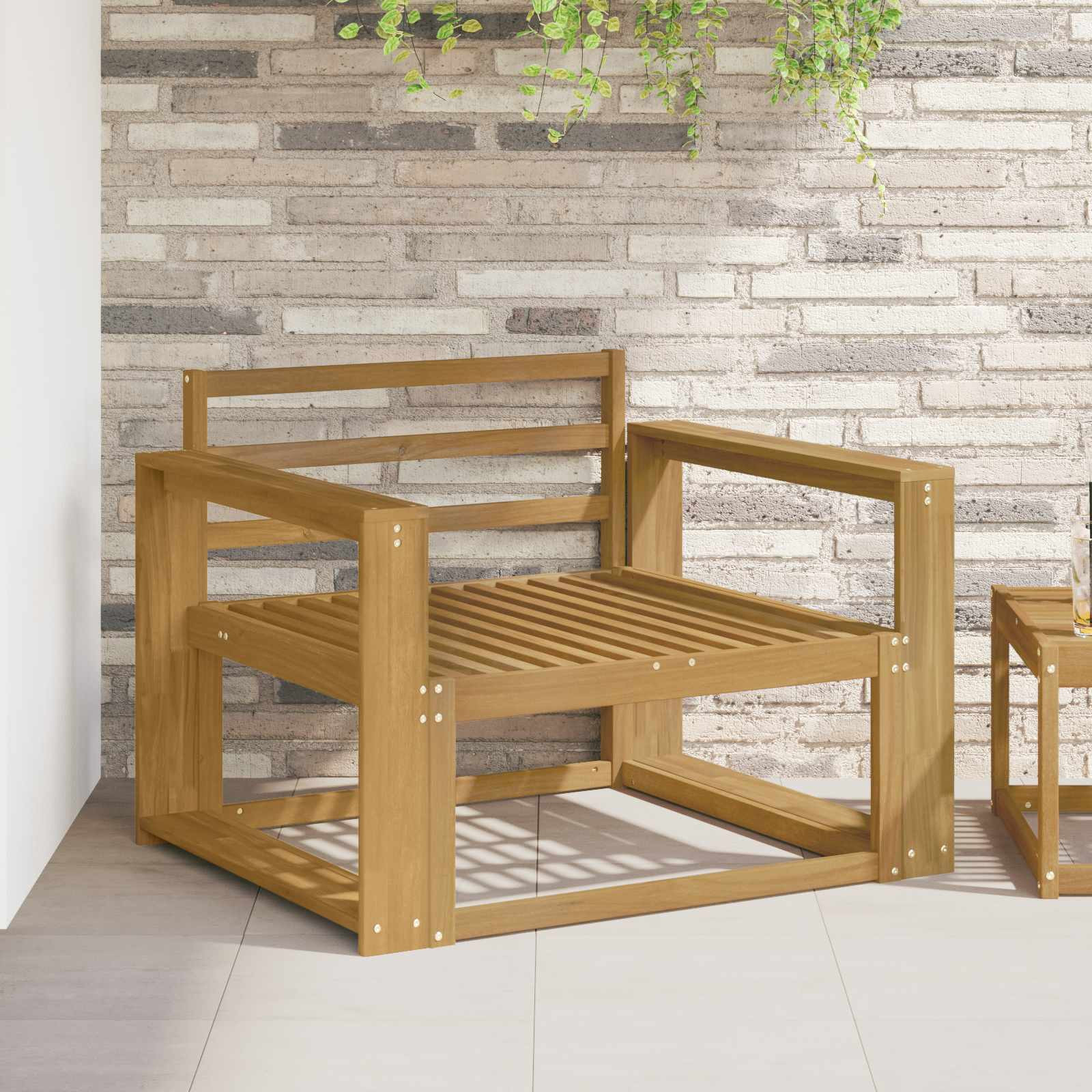vidaXL Outdoor Mittelsofa Massivholz Akazie Weiß