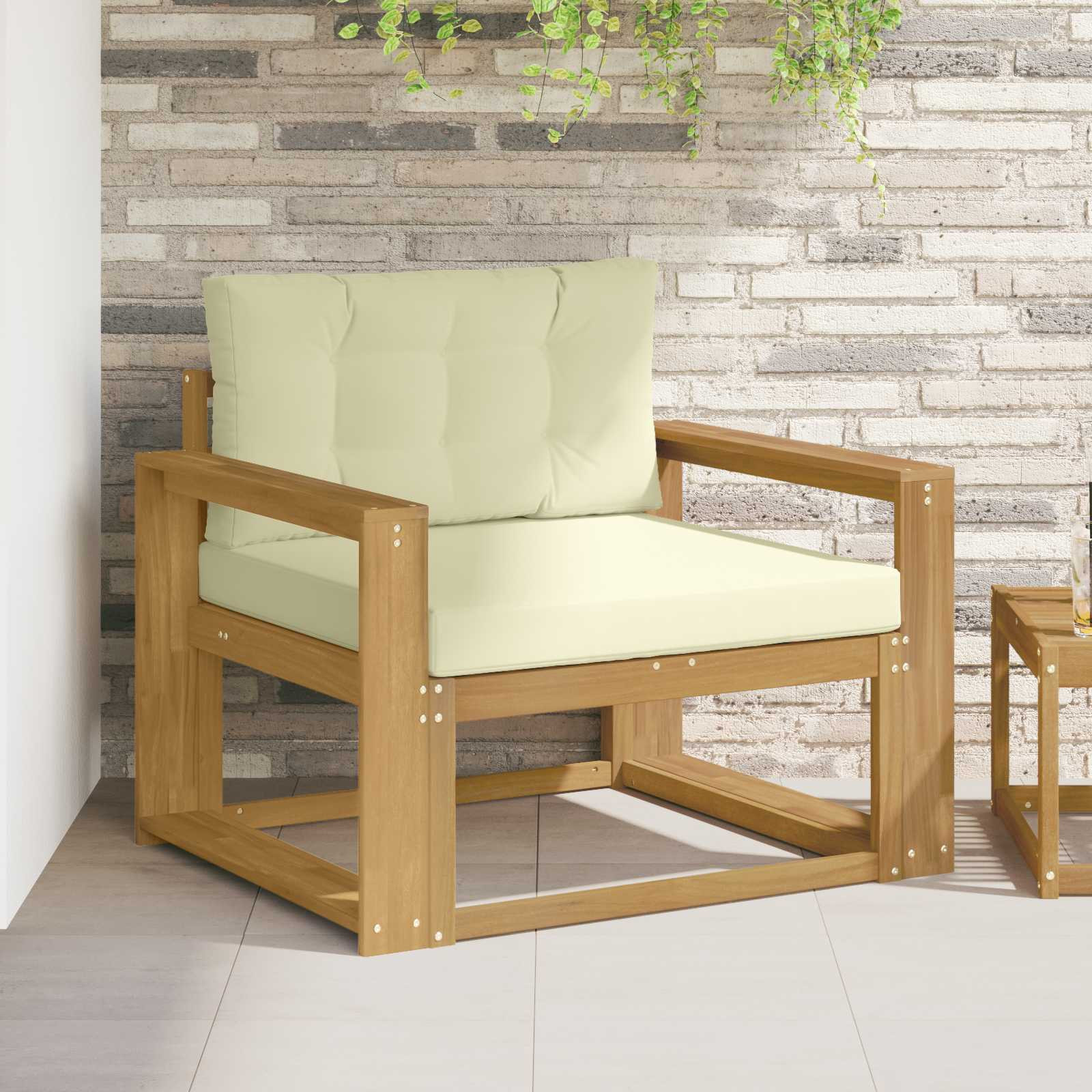 vidaXL Outdoor Mittelsofa Polyester Weiß