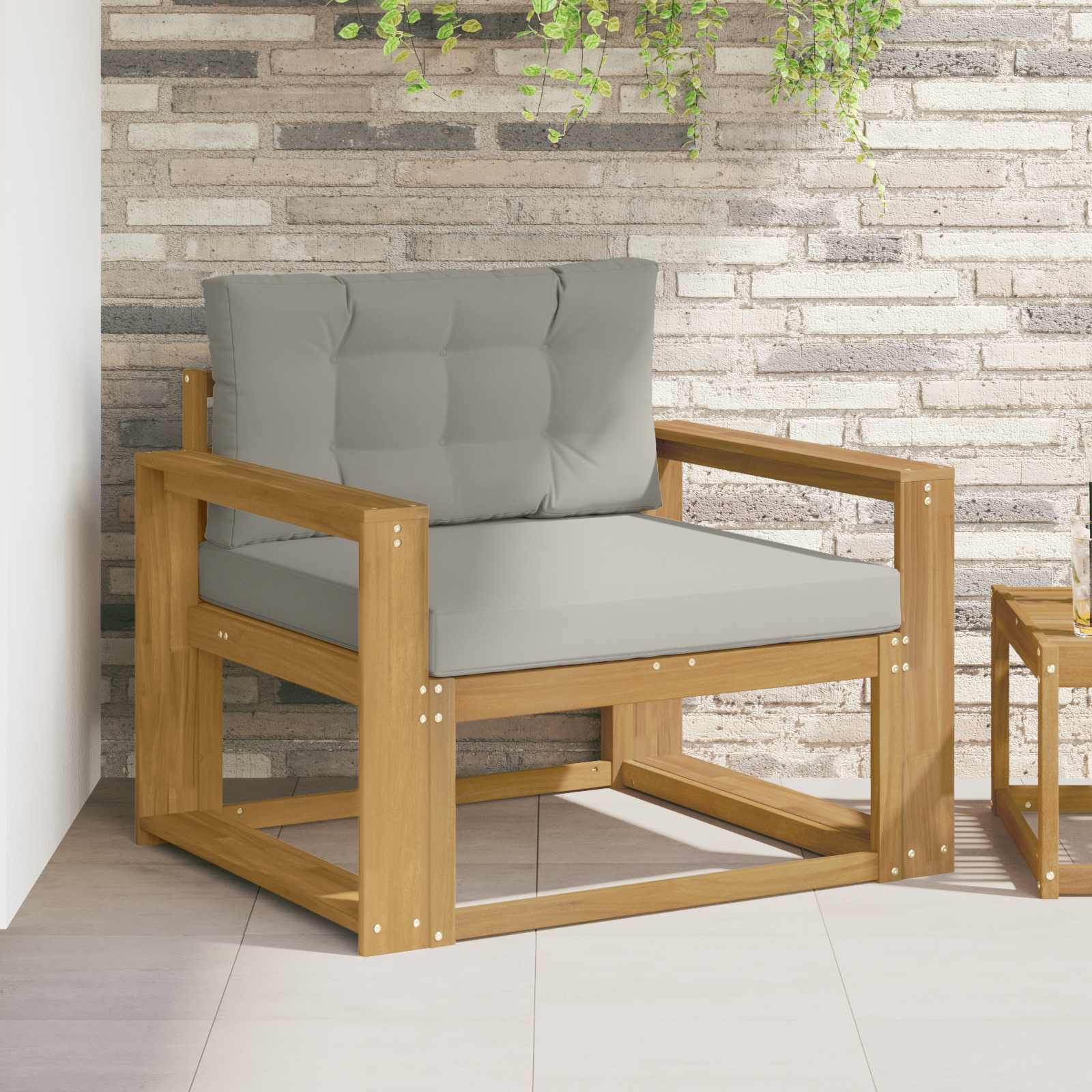 vidaXL Outdoor Mittelsofa Polyester Weiß
