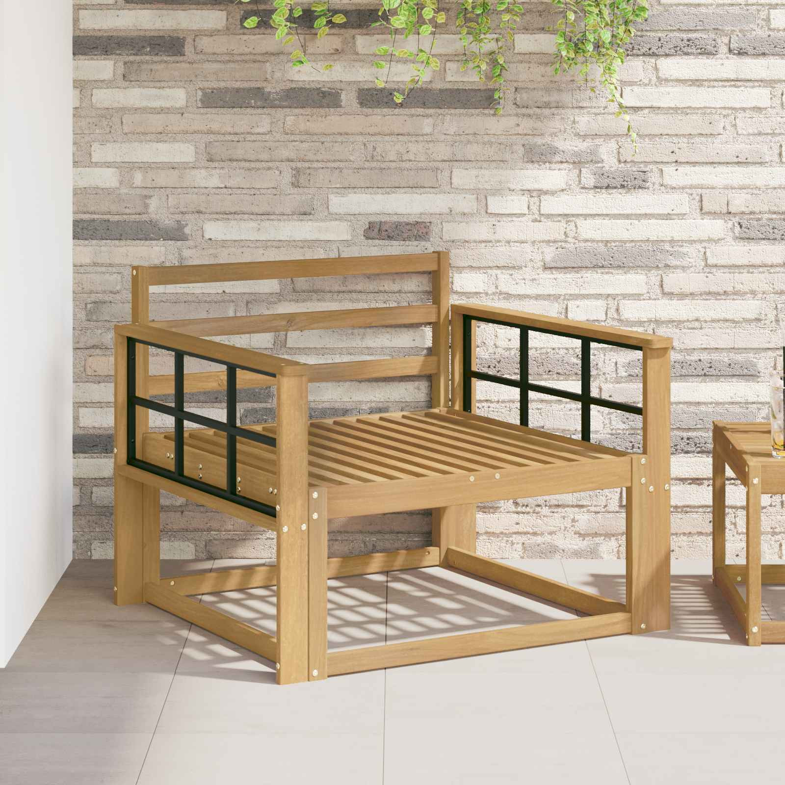 vidaXL Outdoor Mittelsofa Massivholz Akazie Weiß