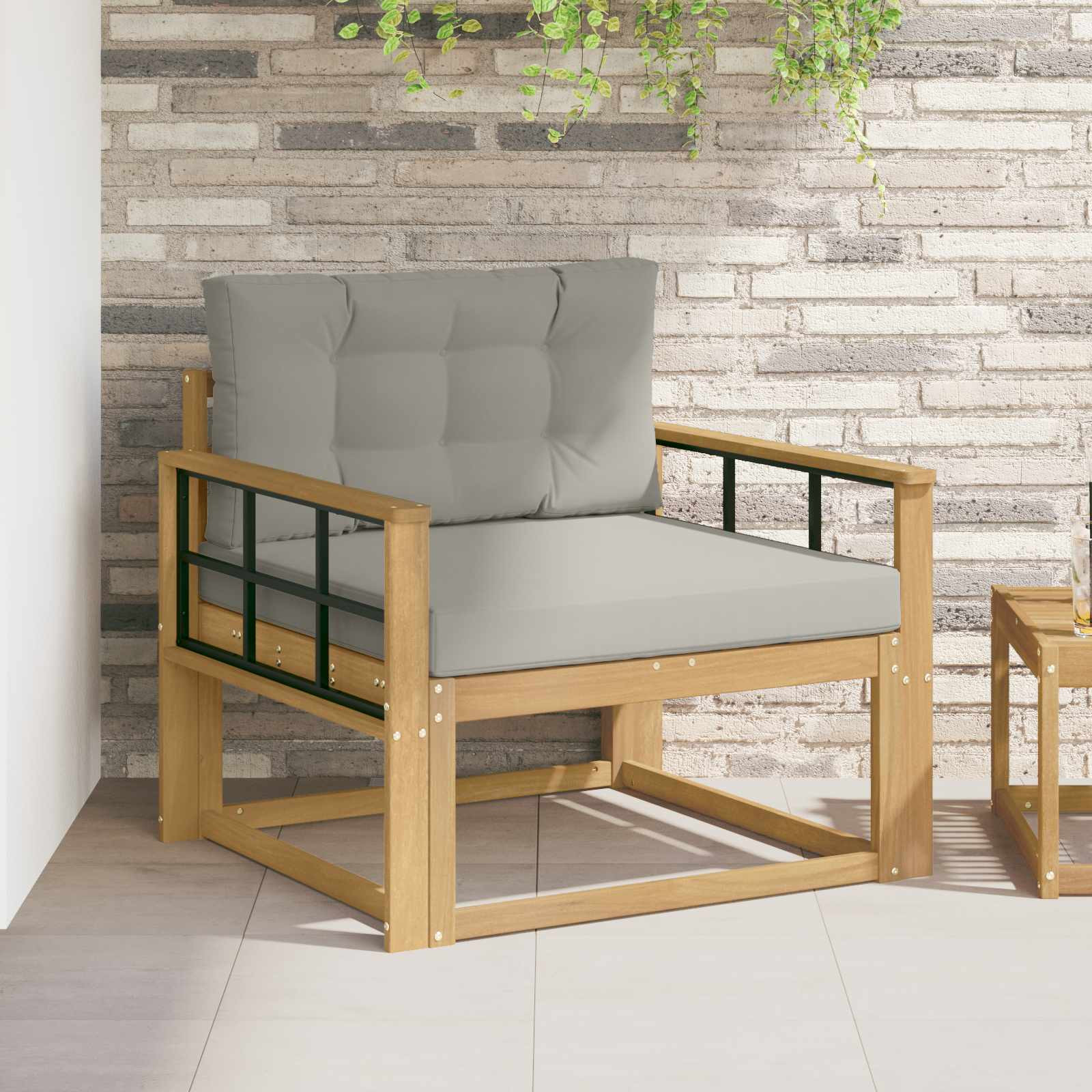 vidaXL Outdoor Mittelsofa Polyester Weiß