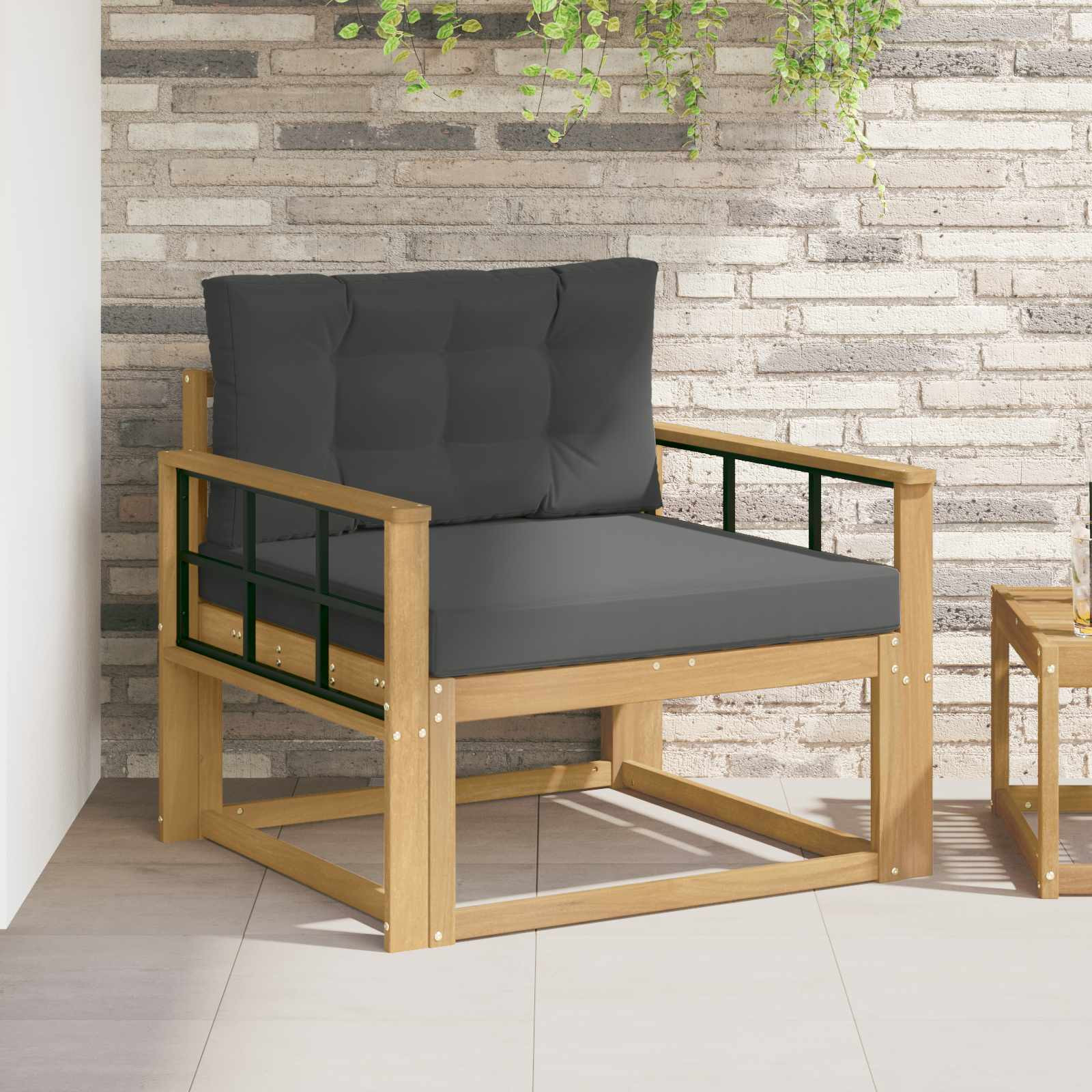 vidaXL Outdoor Mittelsofa Polyester Weiß