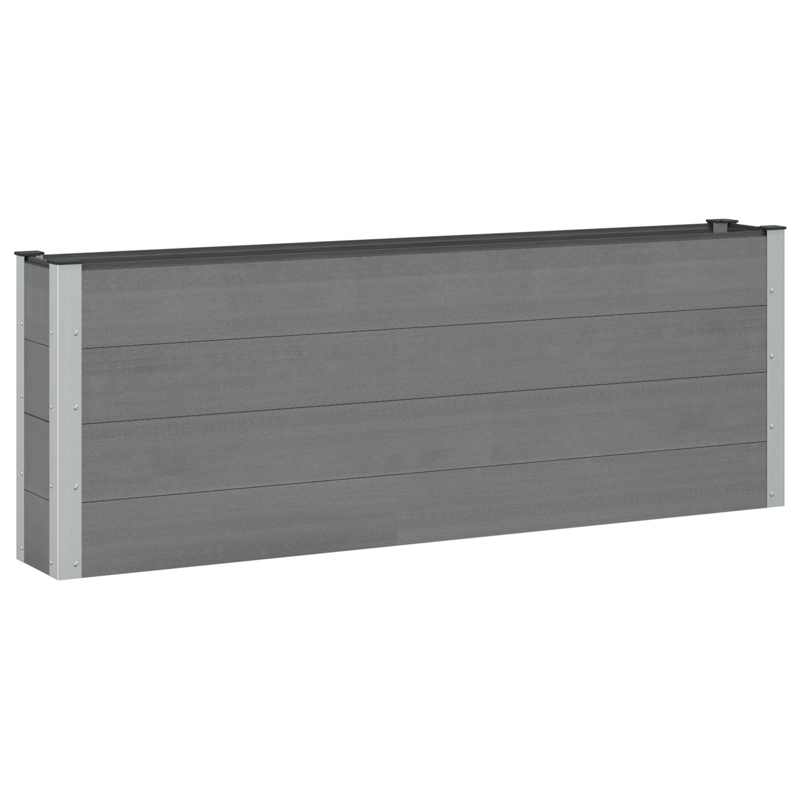 vidaXL Hochbeet Schwarz 200 x 30 x 72 cm WPC und Aluminium