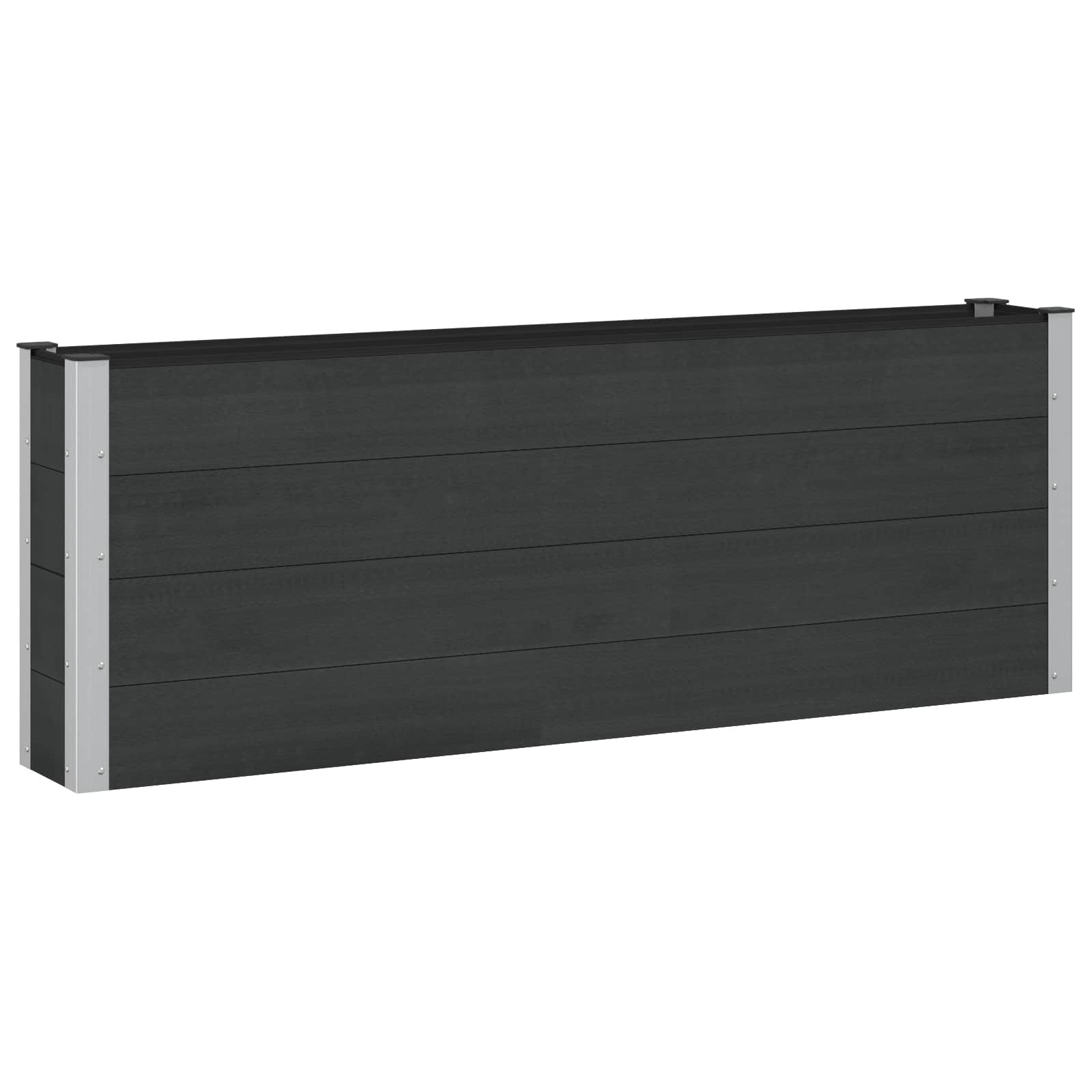 vidaXL Hochbeet Schwarz 200 x 30 x 72 cm WPC und Aluminium