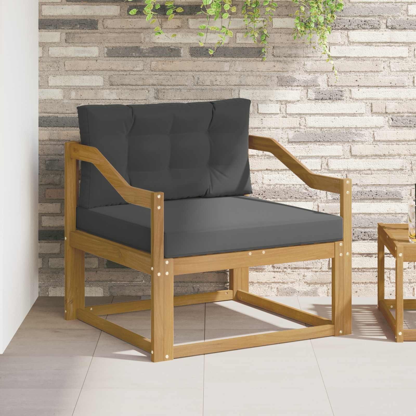 vidaXL Outdoor Mittelsofa Polyester Weiß