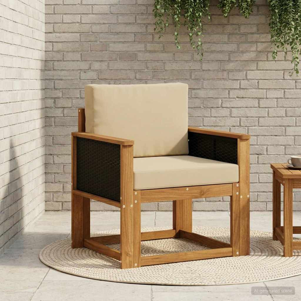 vidaXL Outdoor Mittelsofa Massivholz Akazie Natur